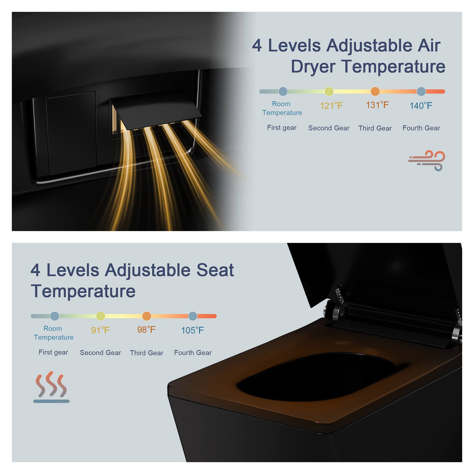 Giving Tree Smart Square One-Piece Floor Toilet with Remote Control and Automatic Cover