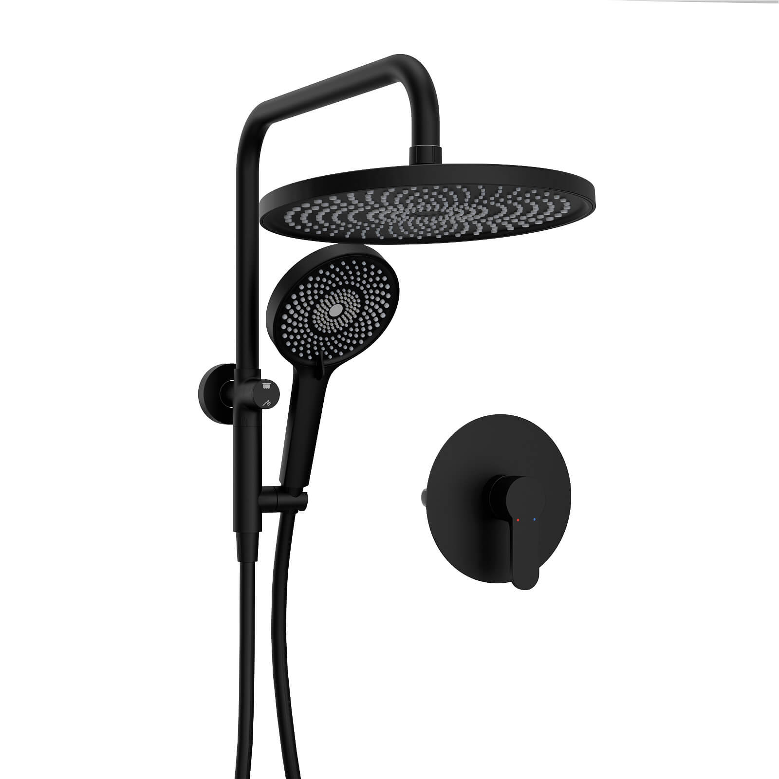 10“ Round Wall Mounted Shower System with 2-in-1 Rough-in Valve Included 3-Spray Handheld