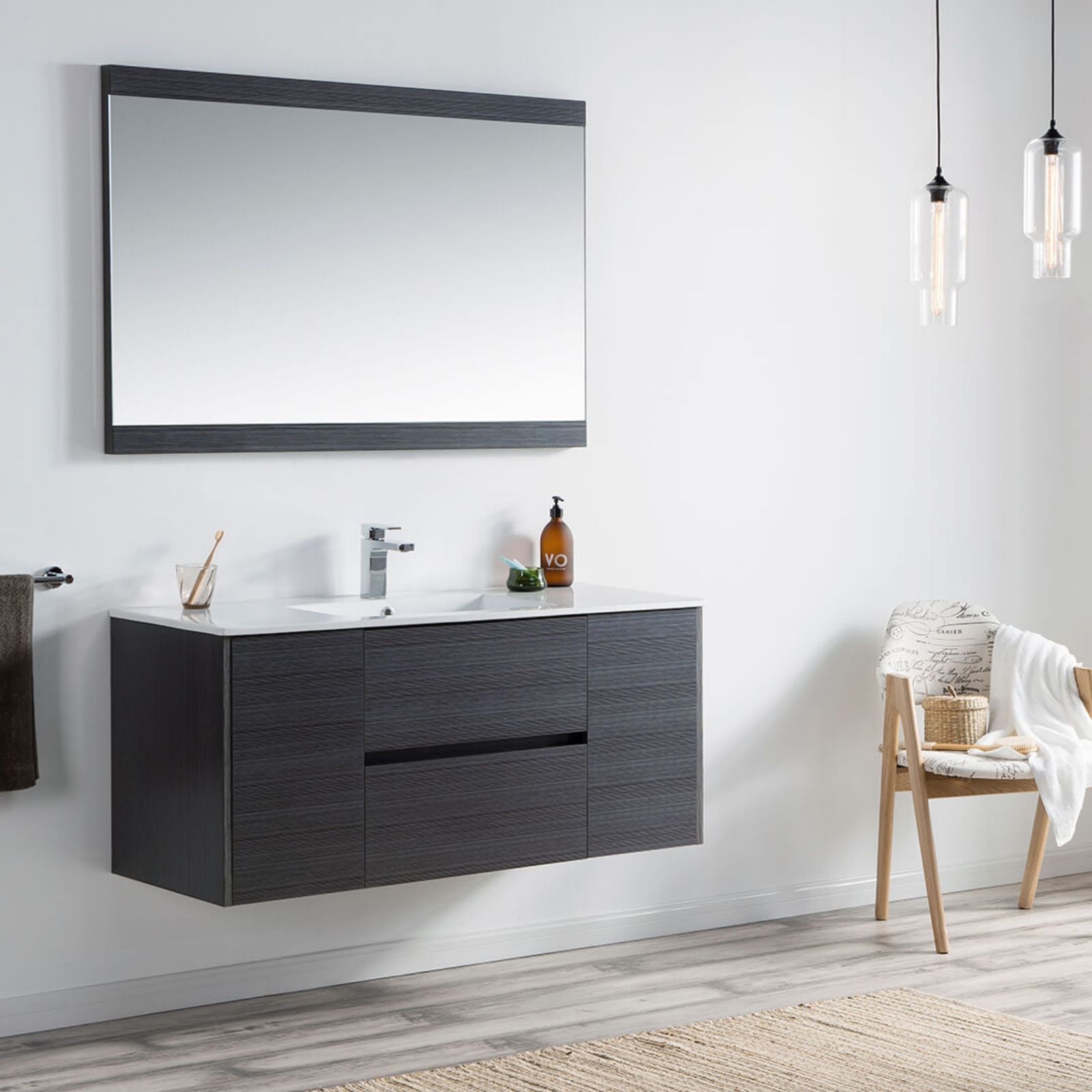 Blossom Classic 48" Vanity Wall Mounted 2 Doors 2 Drawers Gray