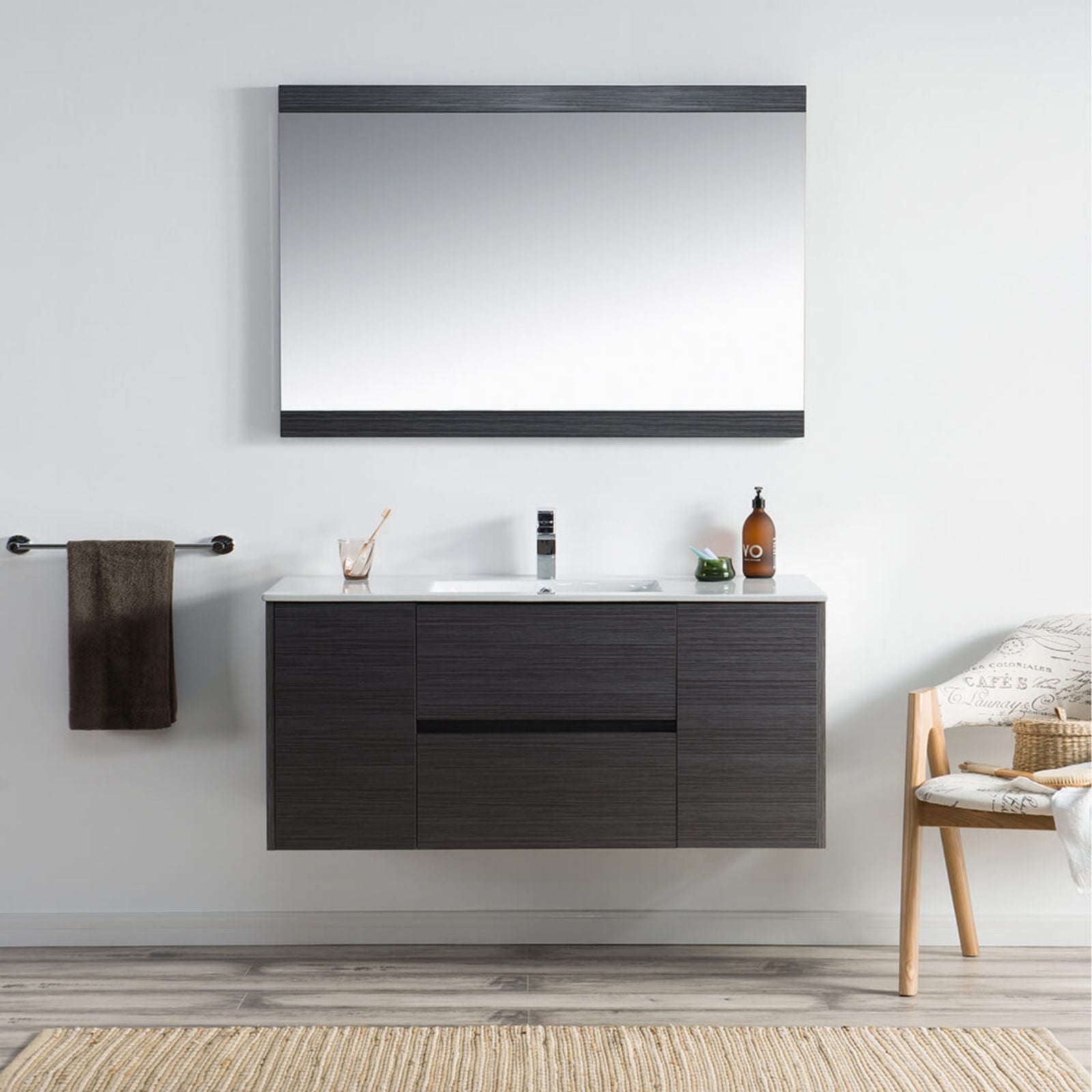 Blossom Classic 48" Wall-Mounted Vanity Base 2 Doors 2 Drawers Gray