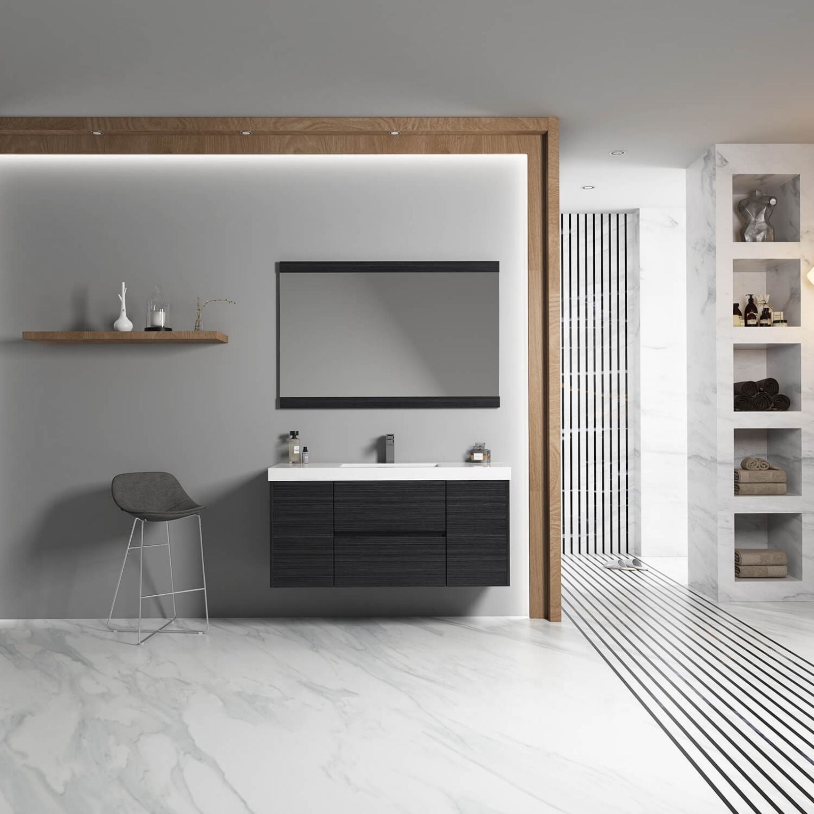Blossom Classic Wall-Hung Vanity 48" 2 Doors 2 Drawers Gray