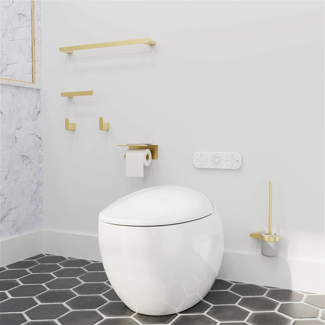 Brushed gold bathroom hardware set 5 pieces