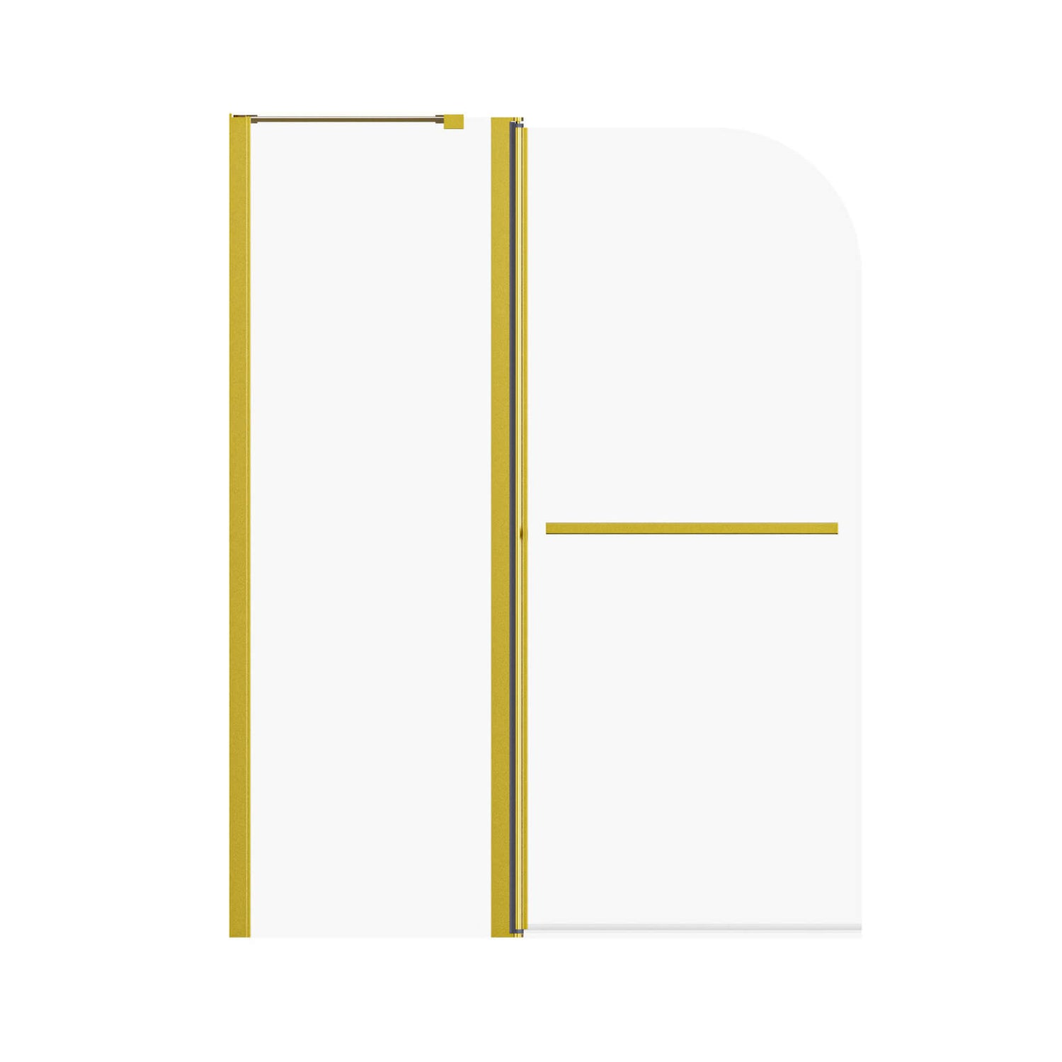 Brushed gold pivot glass bathtub shower door 43 IN x 58 IN