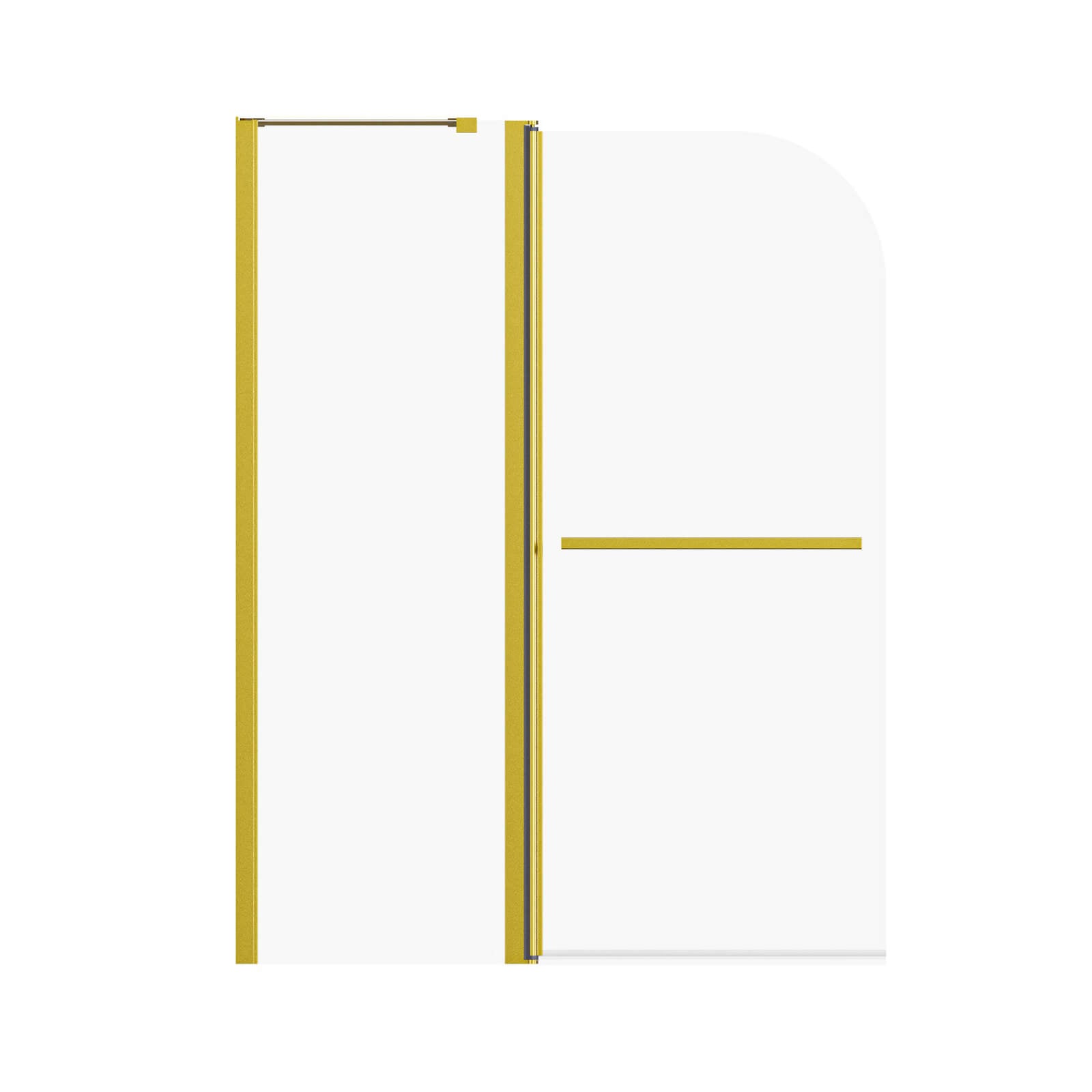 Brushed gold pivot glass bathtub shower door 43 IN x 58 IN