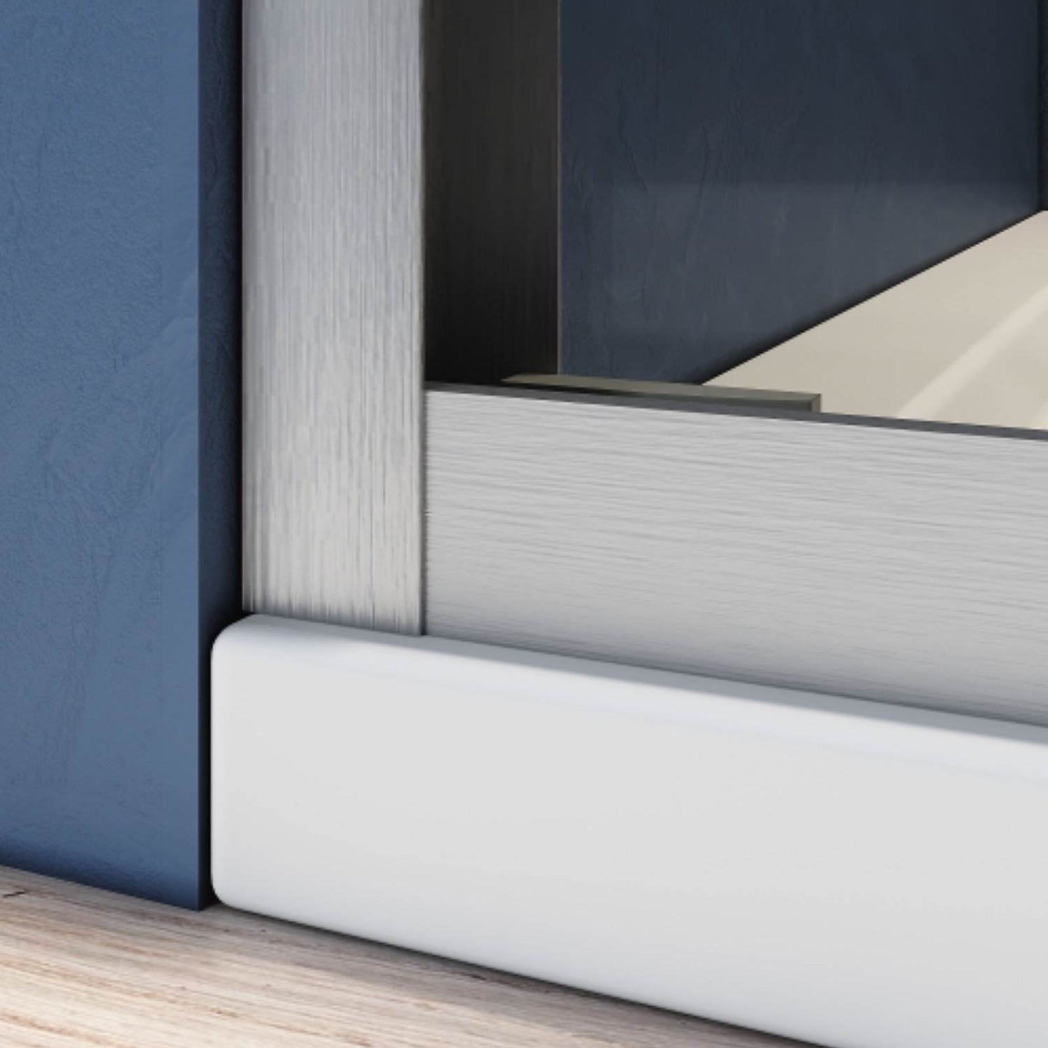 Brushed nickel semi frameless sliding bathtub door