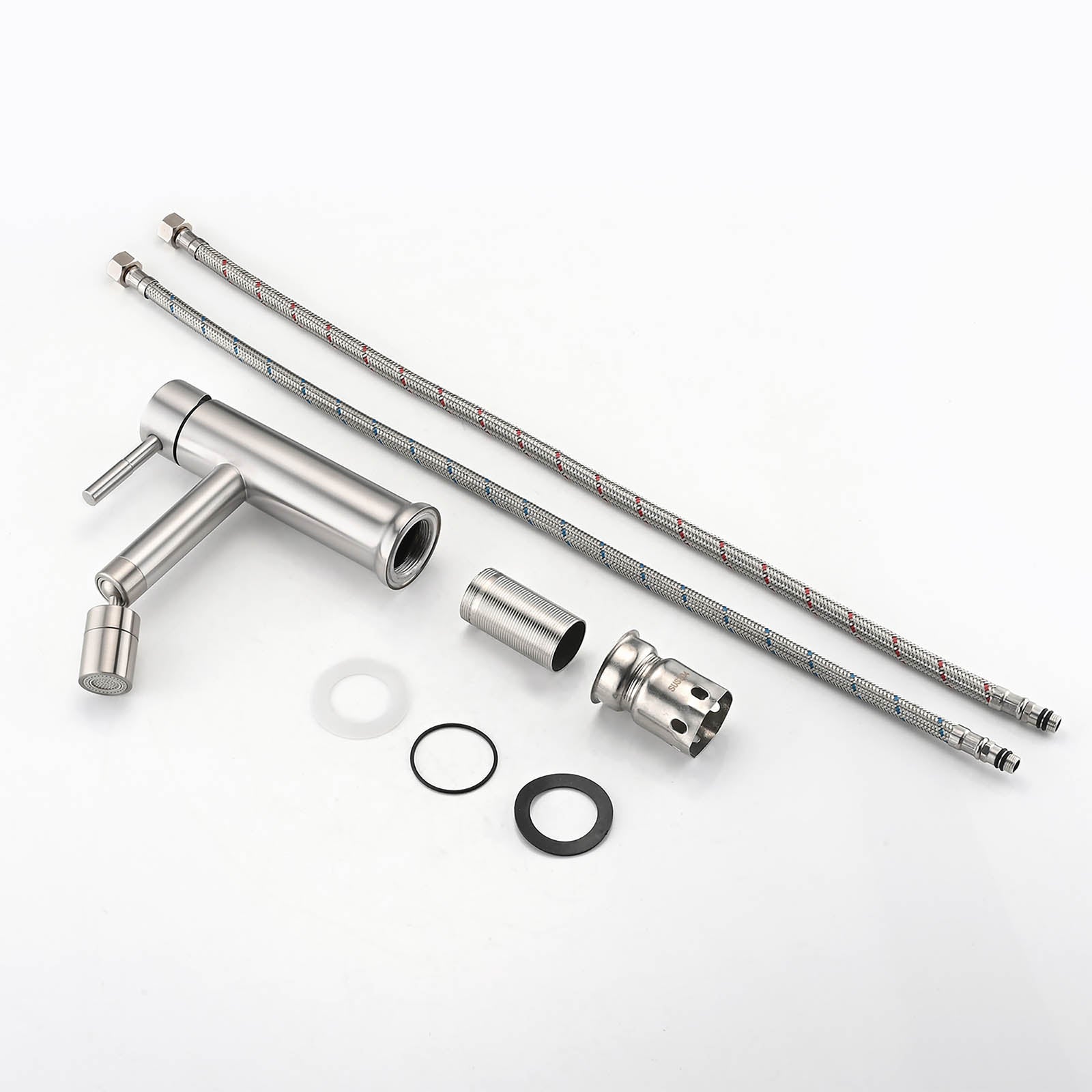 Brushed Nickel 360° Rotating Bathroom Sink Faucet Accessories