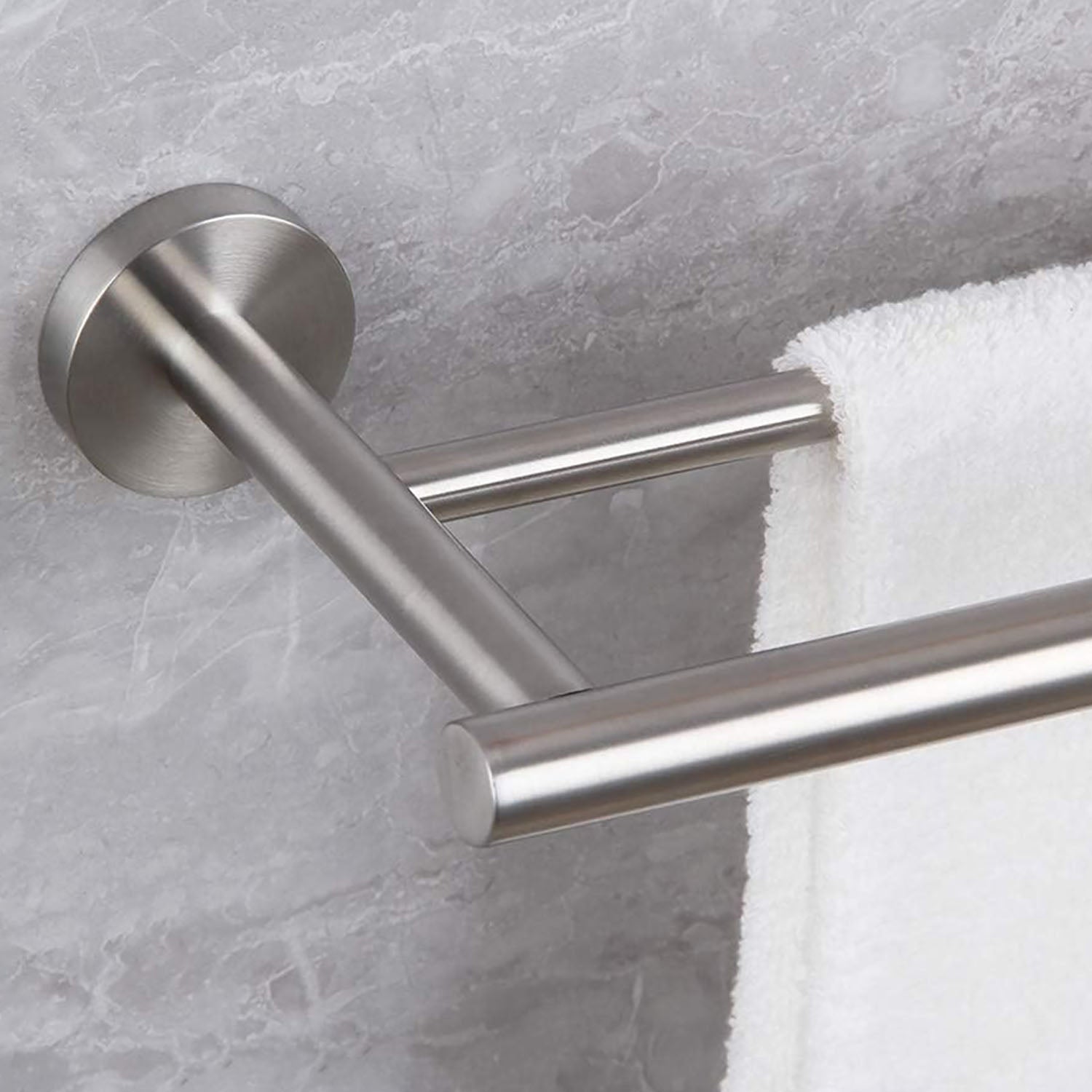 Brushed Nickel Bathroom towel rack