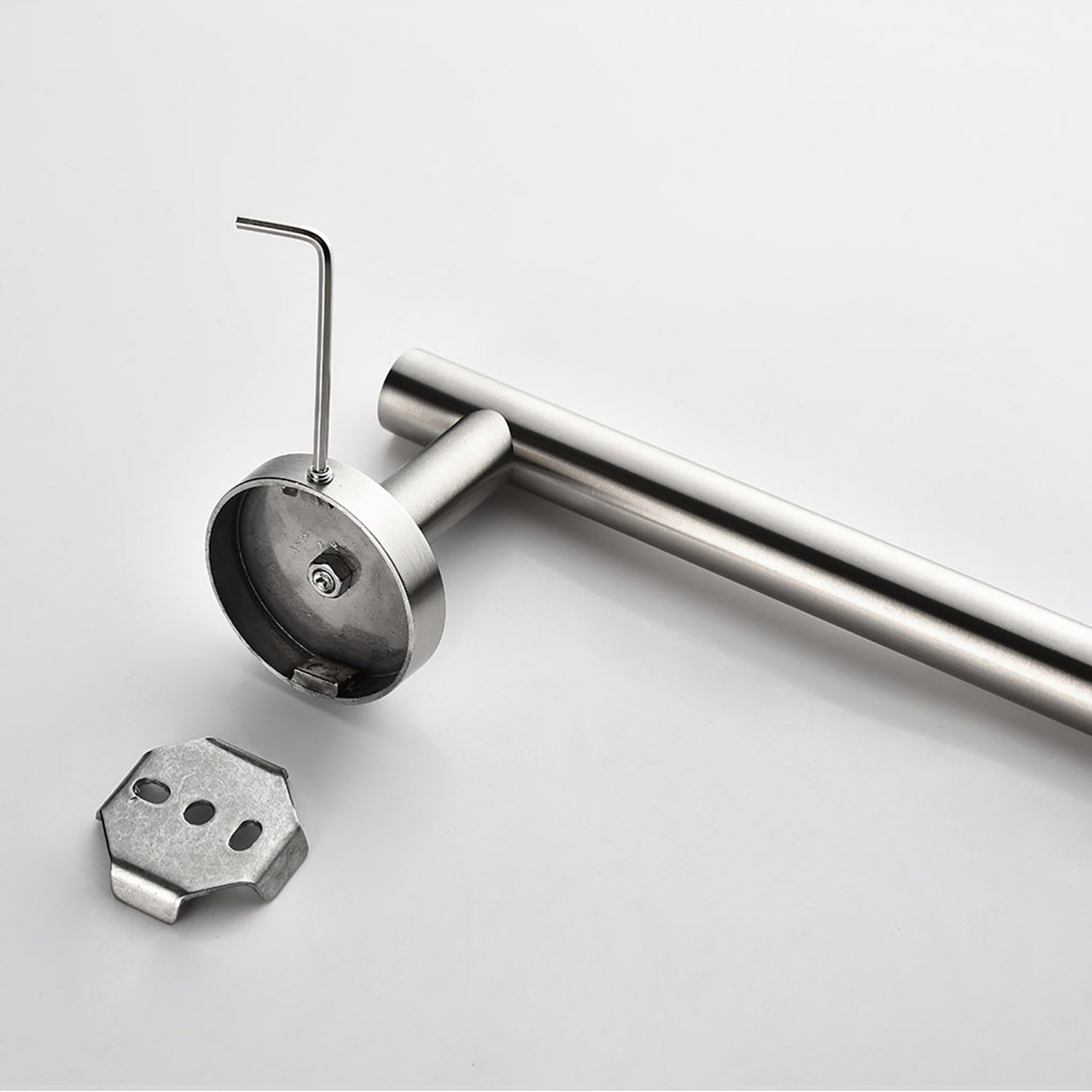 Brushed Nickel Bathroom towel rack base mounting holes