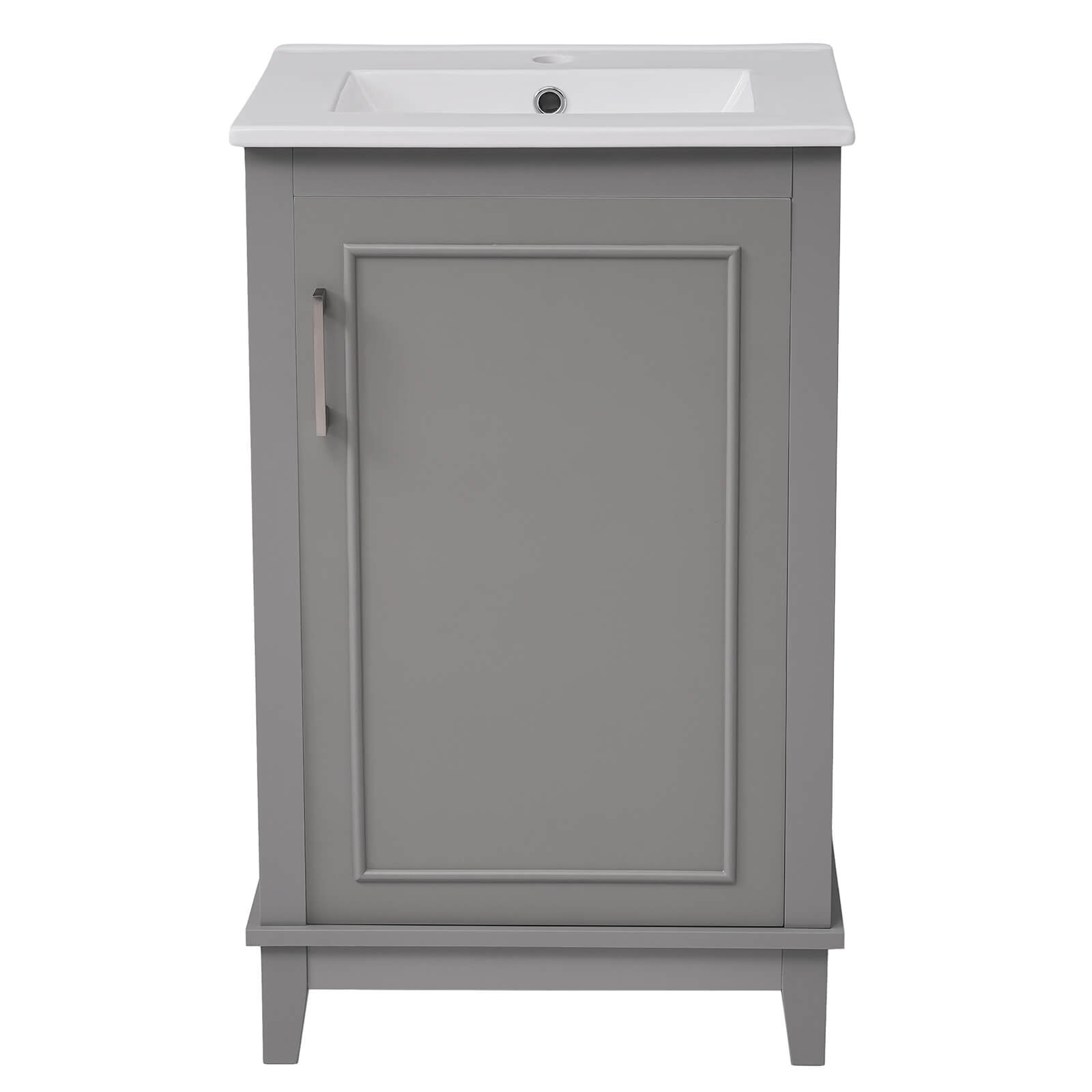 Chic gray bathroom vanity enhancing interior style