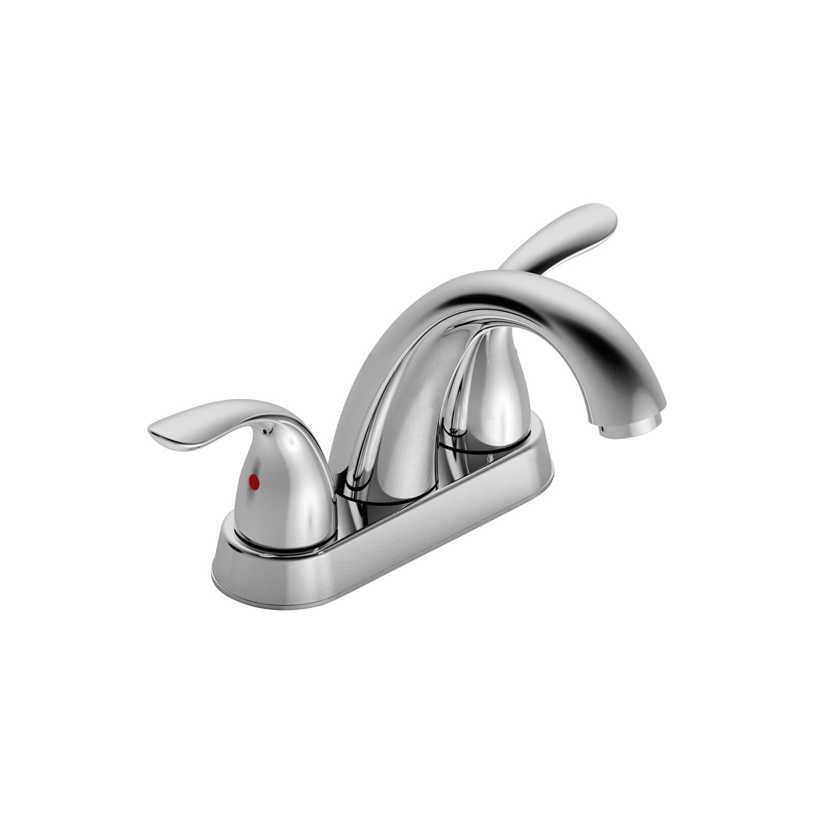 Chrome Finish Low Arc Bathroom Faucet with Anti Splash Design