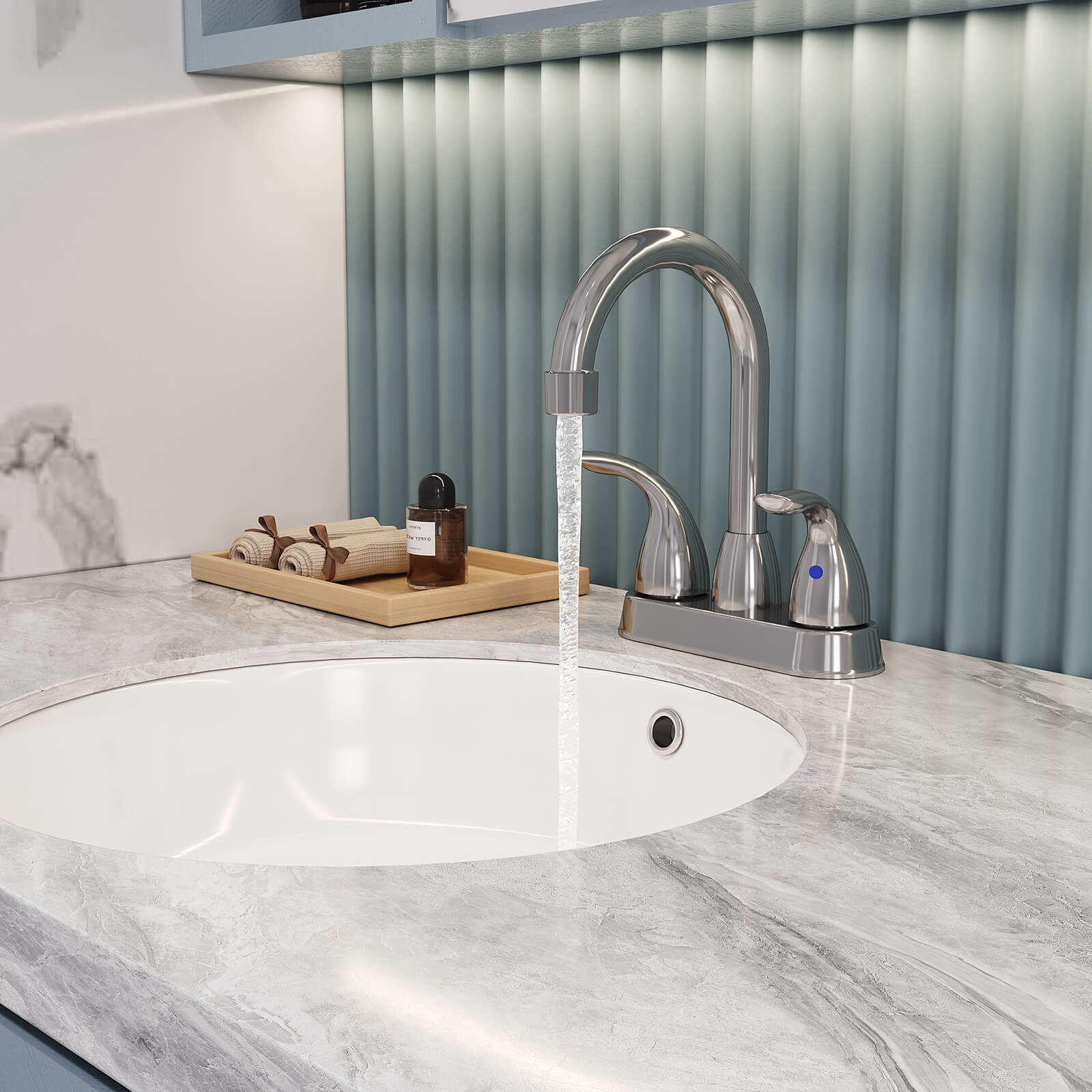 Chrome Stainless Steel Deck Mounted Bathroom Faucet