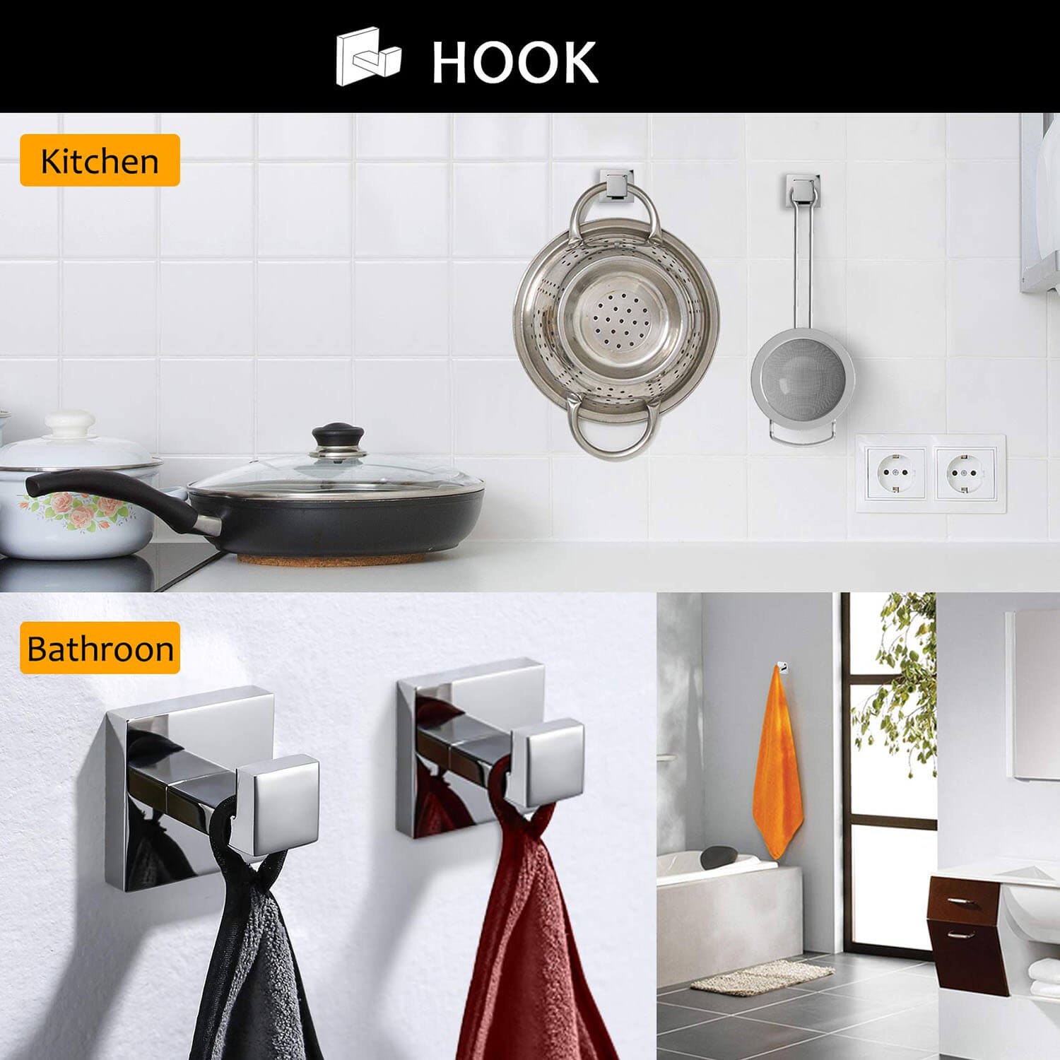 Chrome Stainless Steel Bathroom Hardware hook