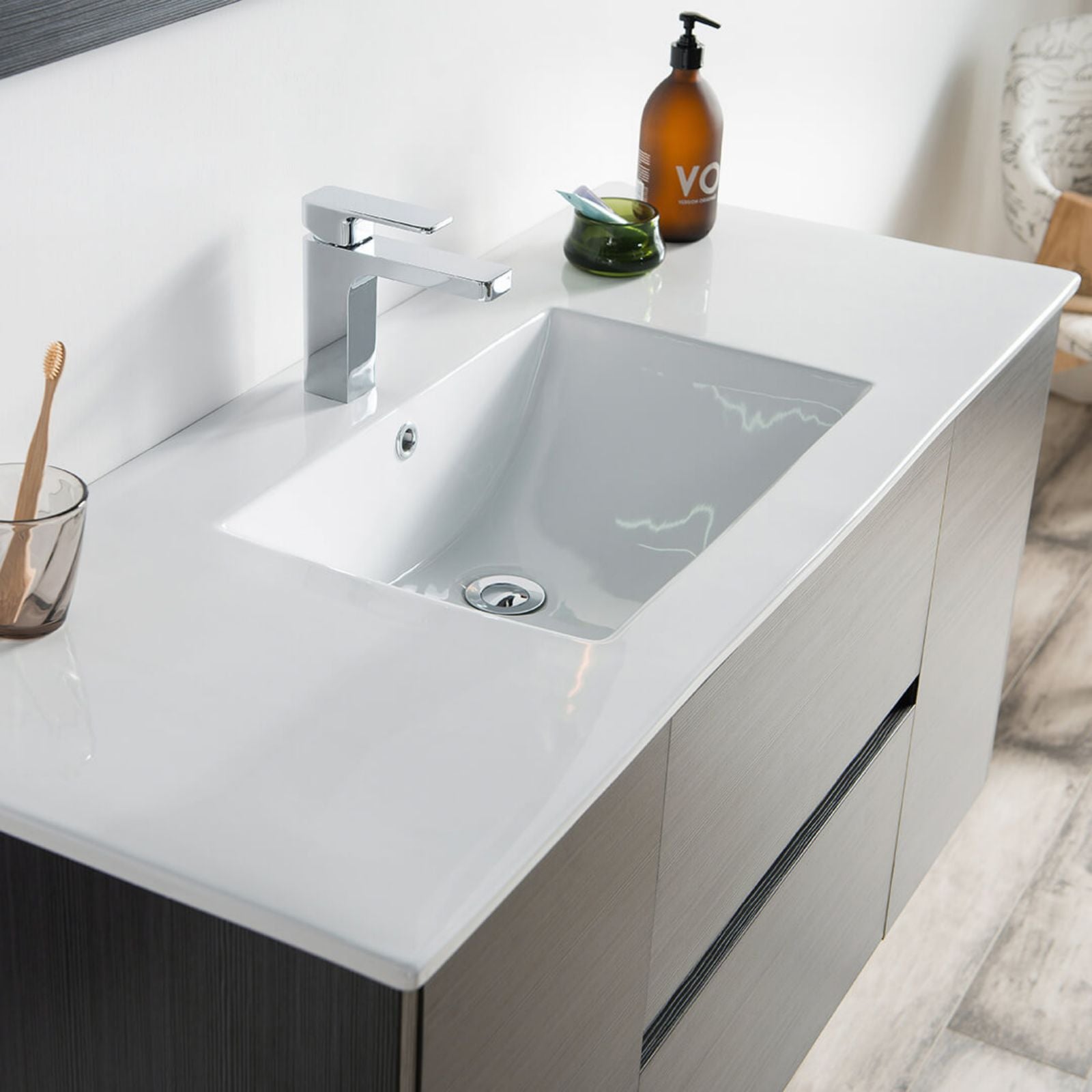 Classic 48" Wall-Mounted Vanity by Blossom 2 Doors 2 Drawers Gray