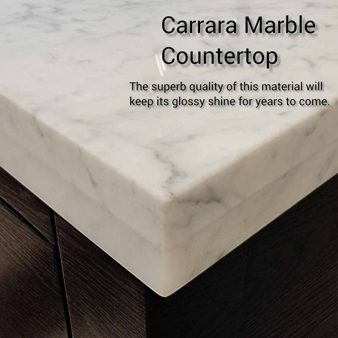 Close up of corner joints and polished marble edges