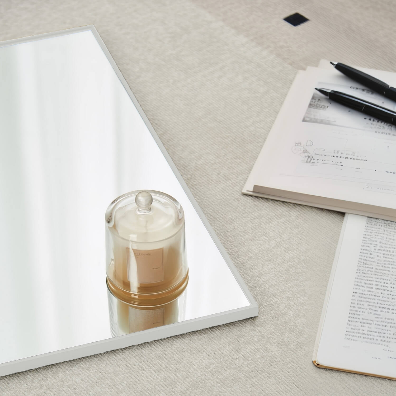 Close up of high definition full length mirror surface