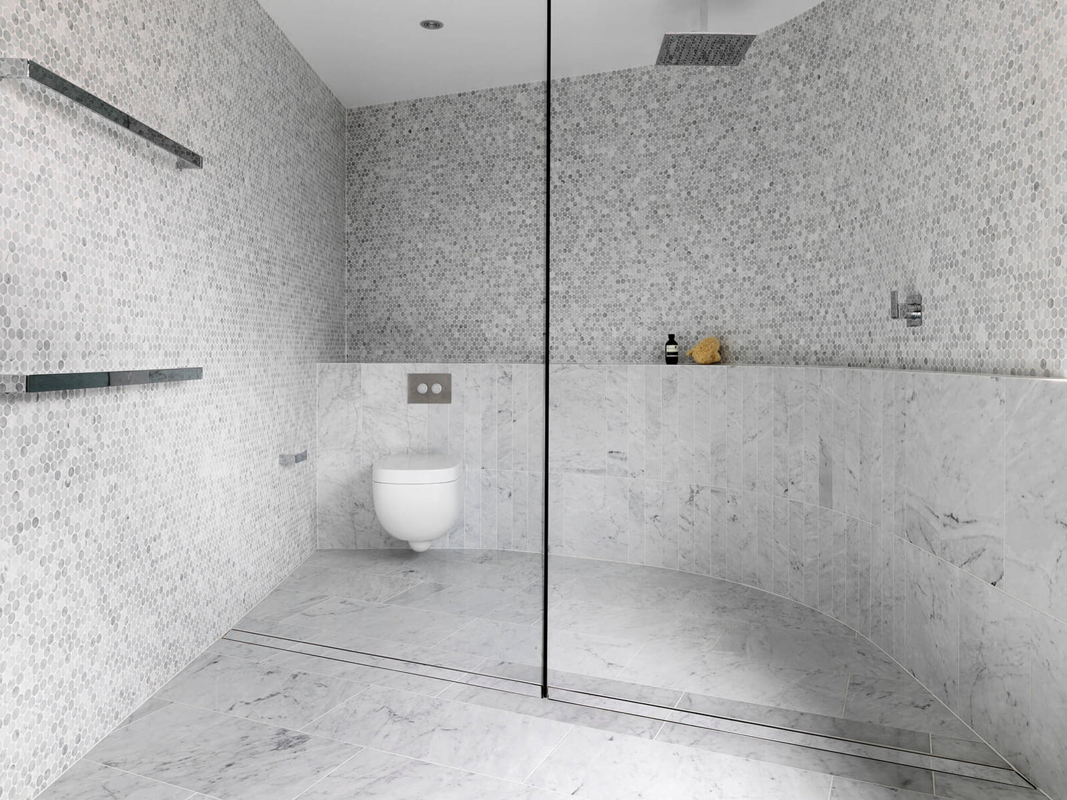 Colorful camouflage to hide the toilet