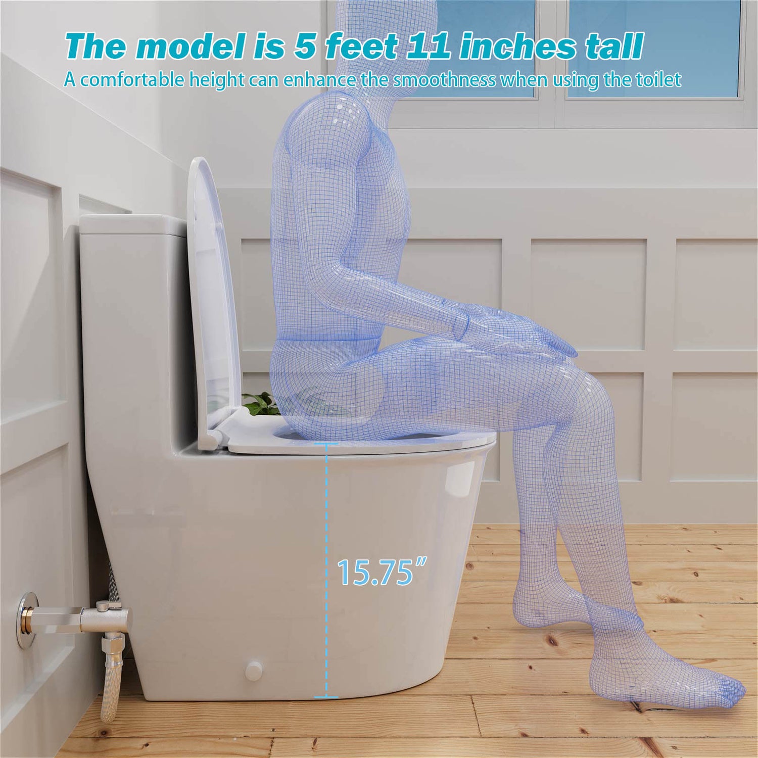 Comfortable height toilet 15.75 inches G6 0053W