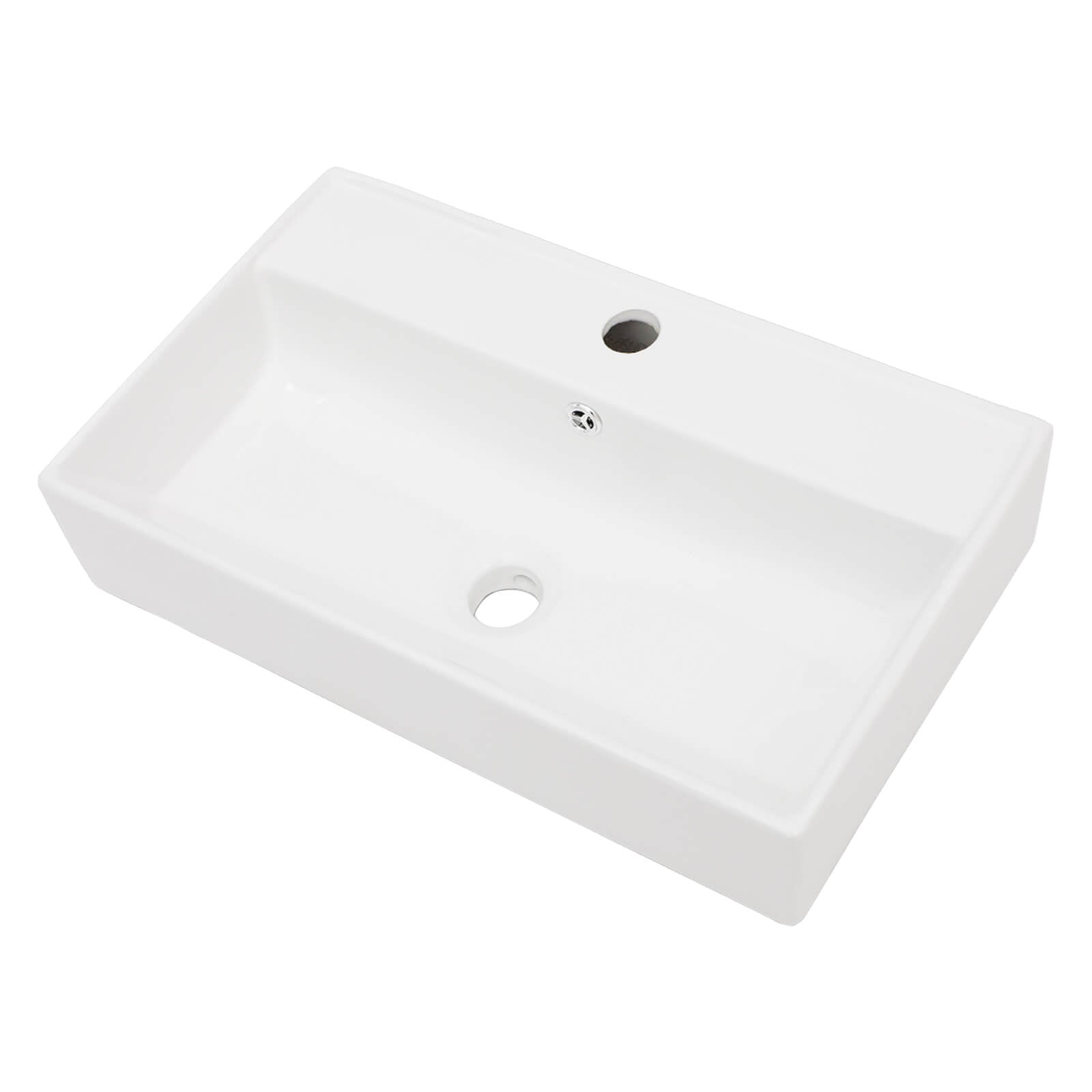 Compact 21x12 inch ceramic sink for space conscious bathrooms