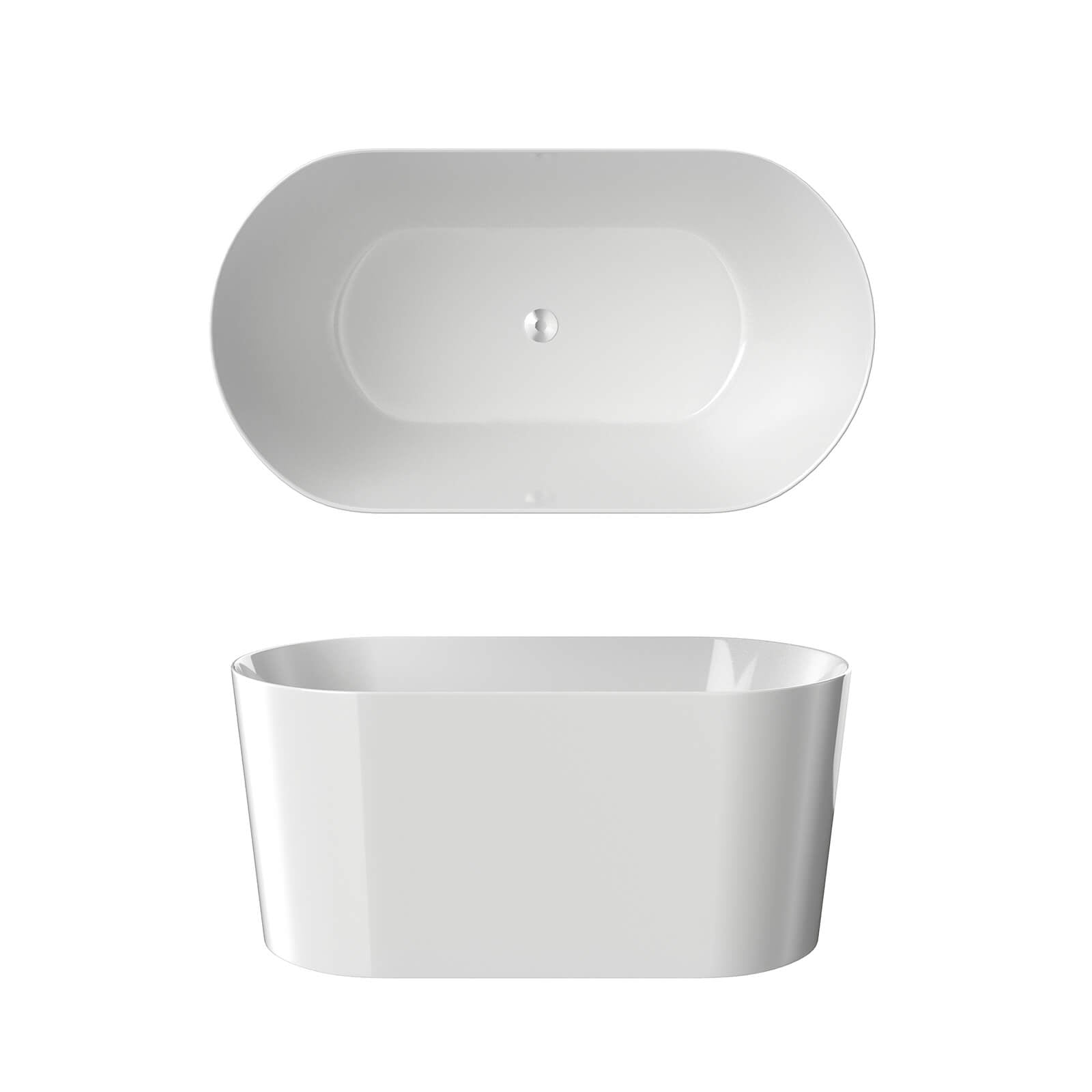 Compact deep soaking freestanding bathtub