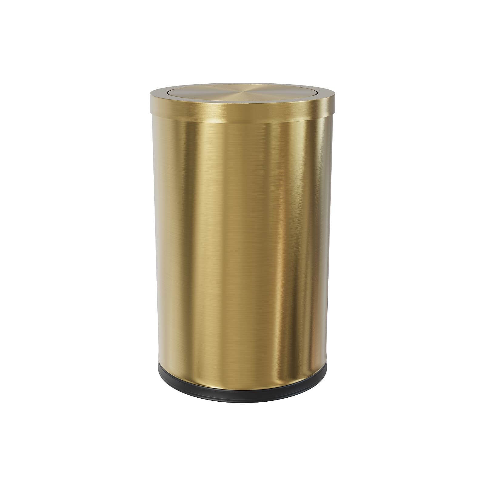 Compact stainless steel bathroom trash bin with inner bucket