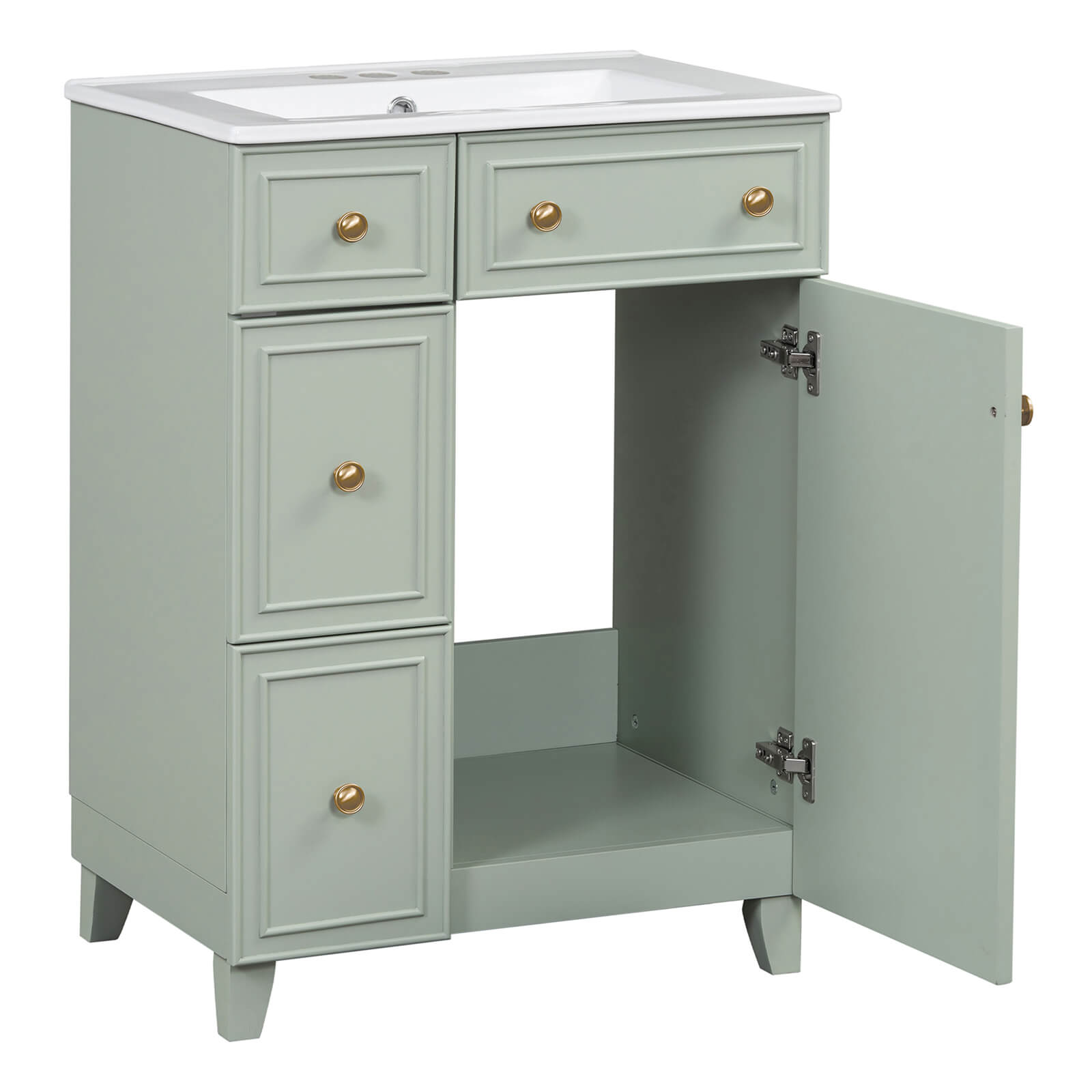 Compact bathroom vanity with ample storage space