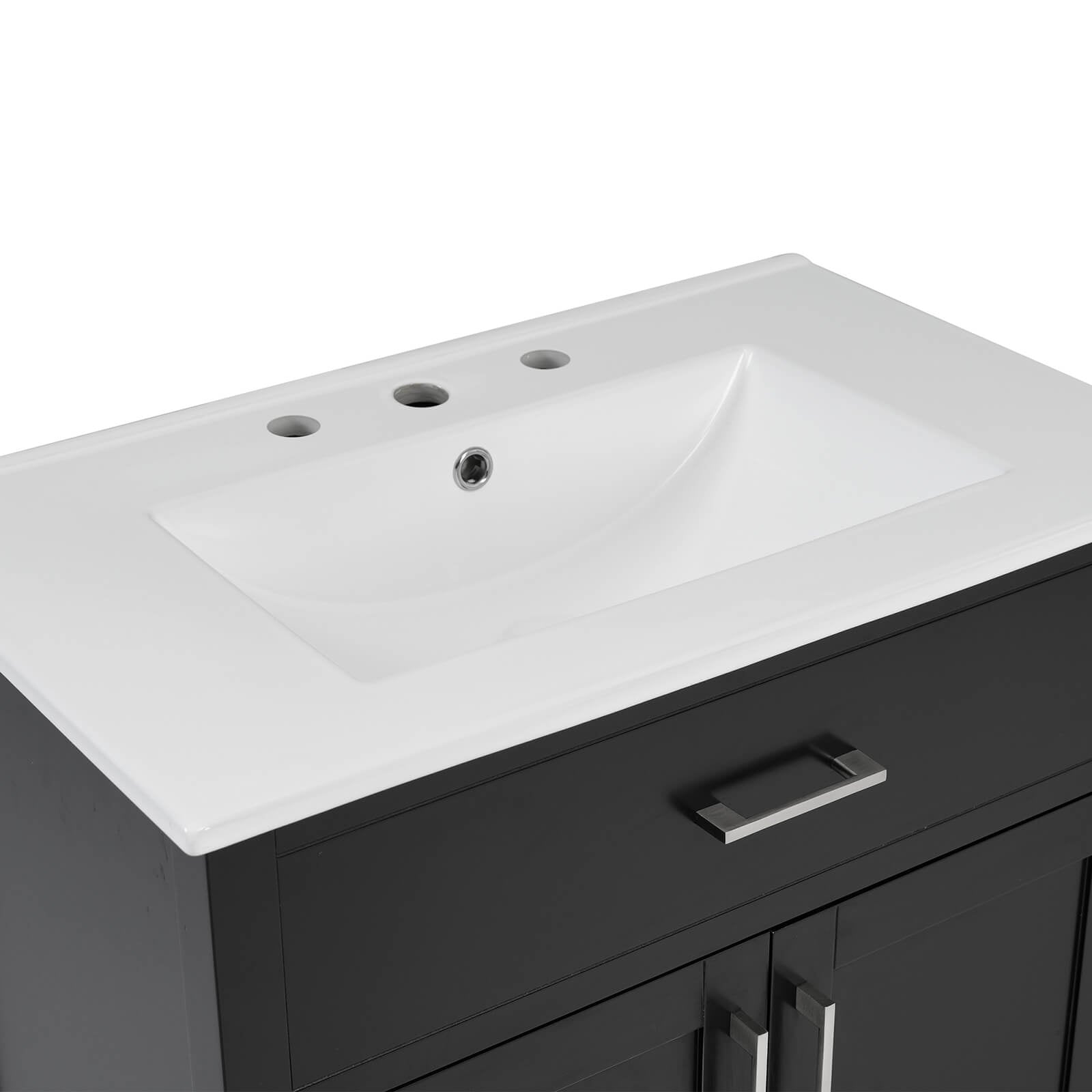 Compact vanity for small bathroom spaces 30 inches black finish