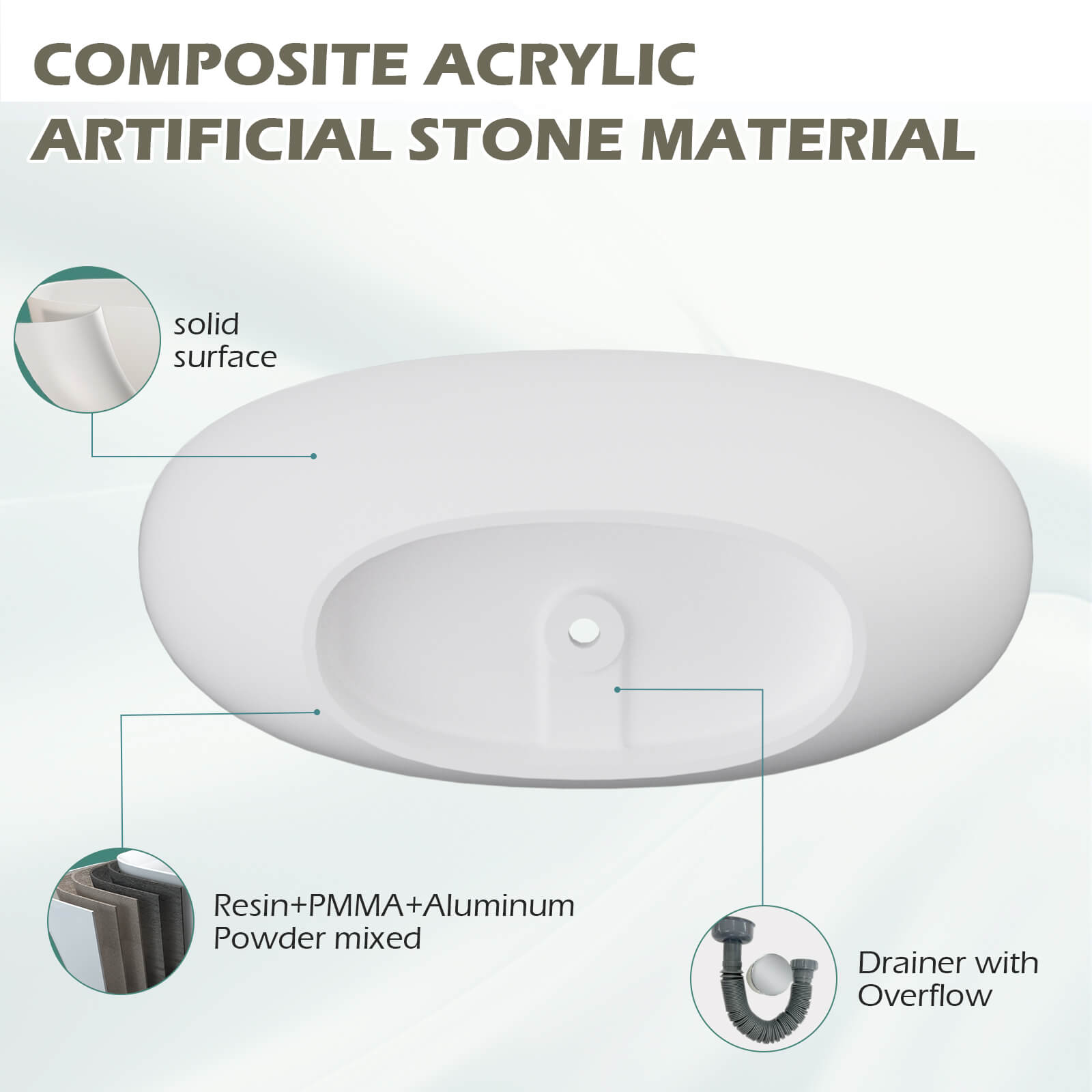 Component Instructions for 67 in Frosted Freestanding Tub