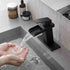 Contemporary Deck Plate Waterfall Bathroom Sink Faucet Suit for 1 or 3 Hole 2 Color opt
