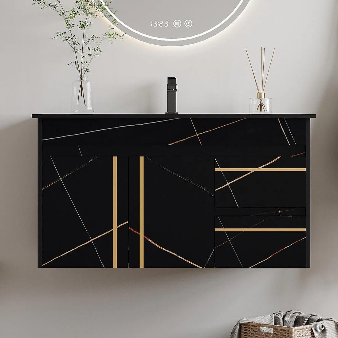 Contemporary floating bathroom vanity