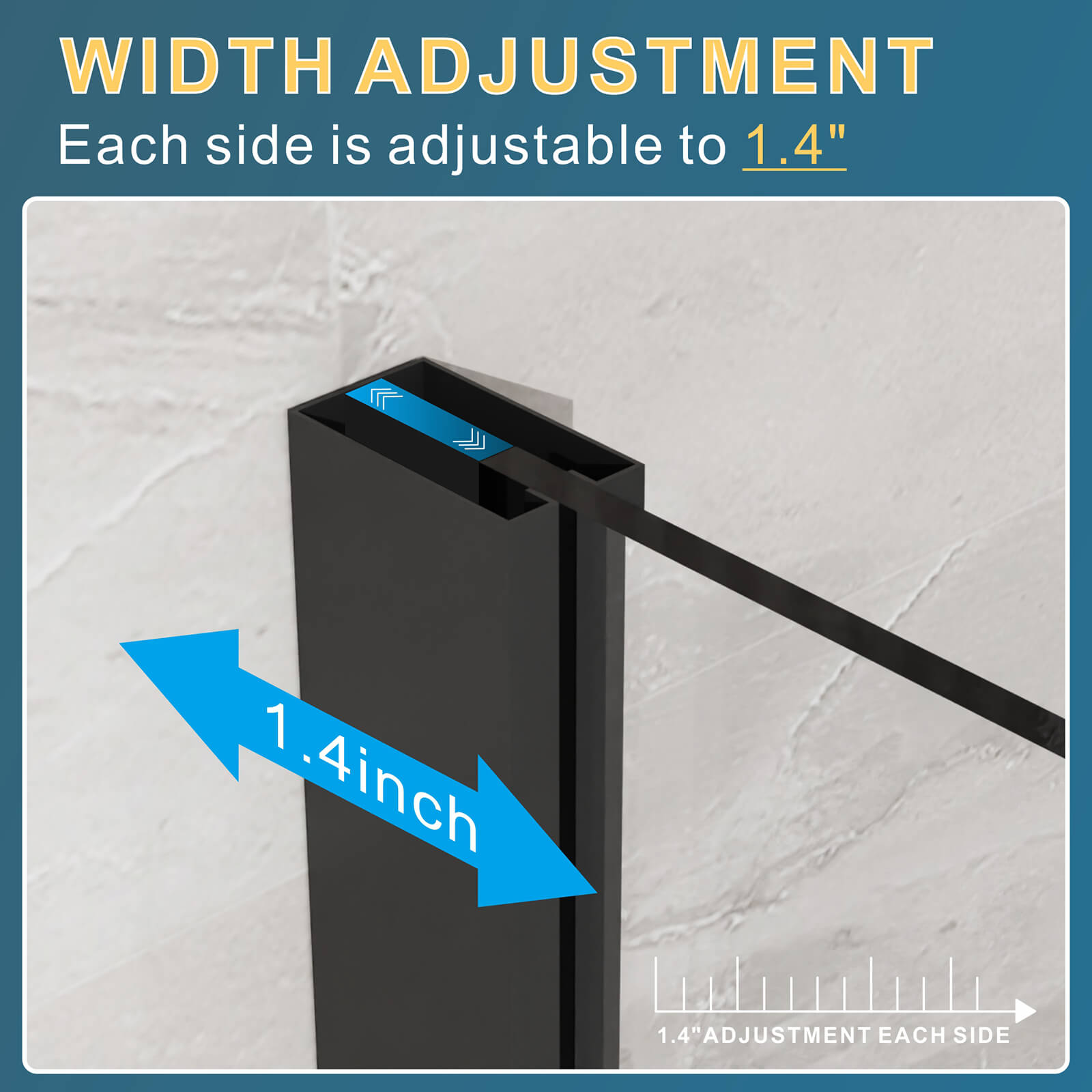 D163GT107681 can be adjusted 1.4 inches on each side