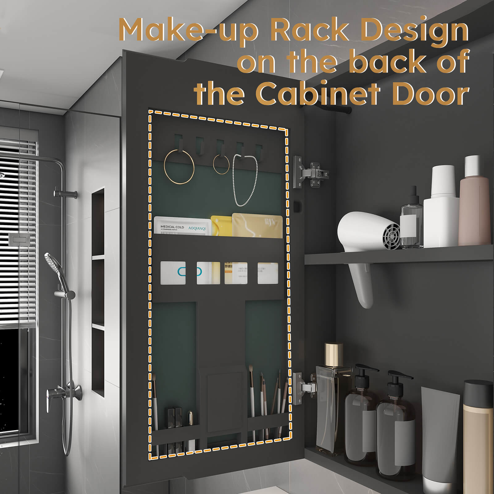 35" x 28" LED Medicine Cabinet with Defogger