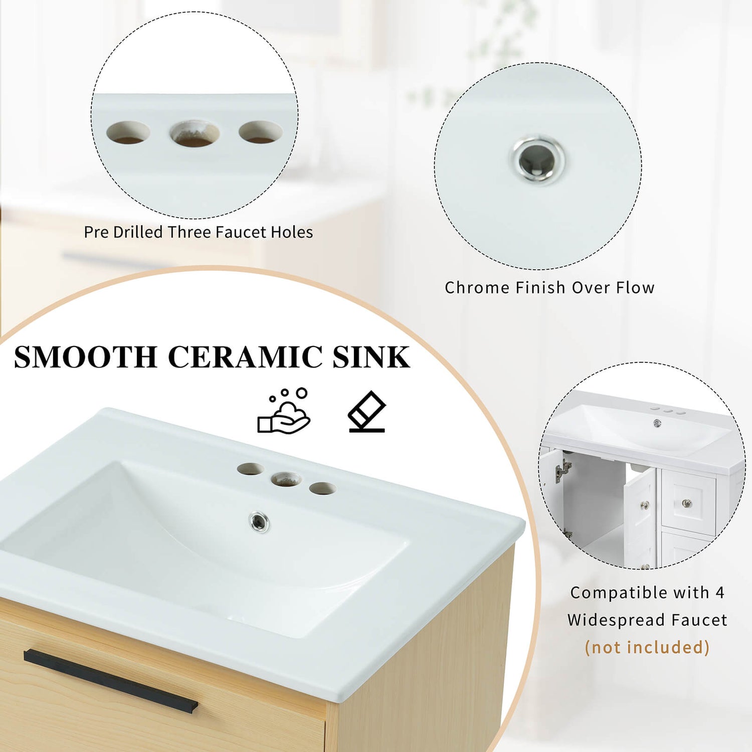 Details of the reserved mounting holes on the ceramic table of N725GTP176330N