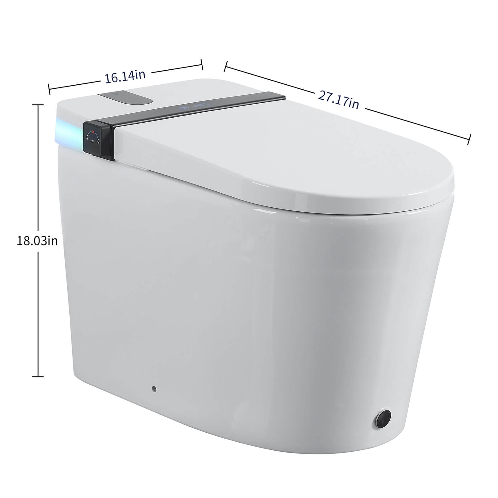 Dimensions and specifications of the S21 G smart toilet