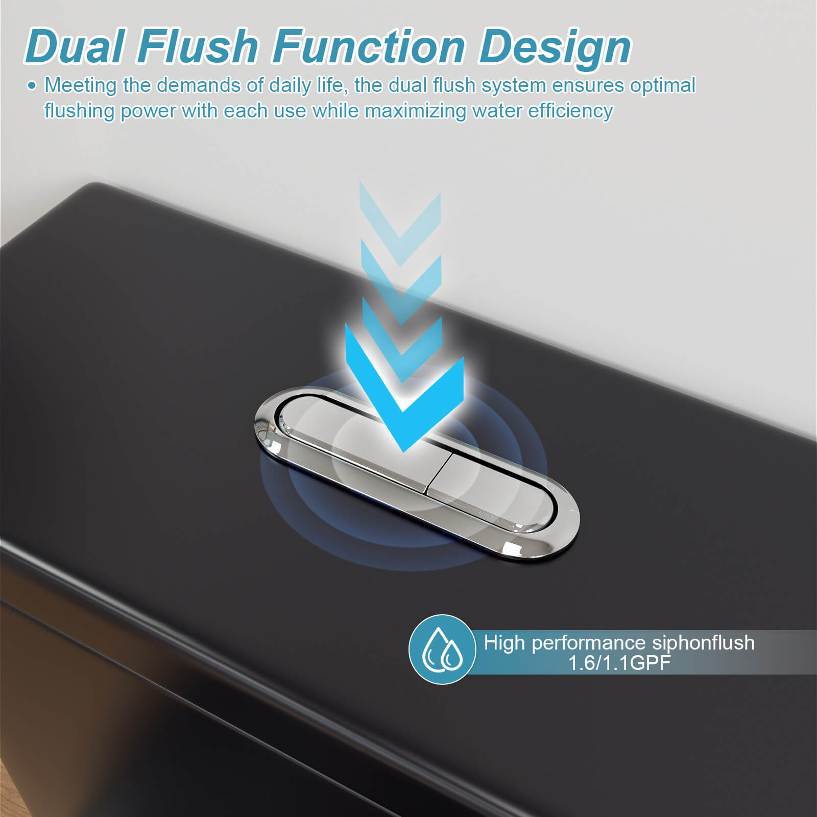 ADA Height One-Piece Toilet 1.1GPF/1.6 GPF Siphon Jet Dual Flushing with Toilet Seat