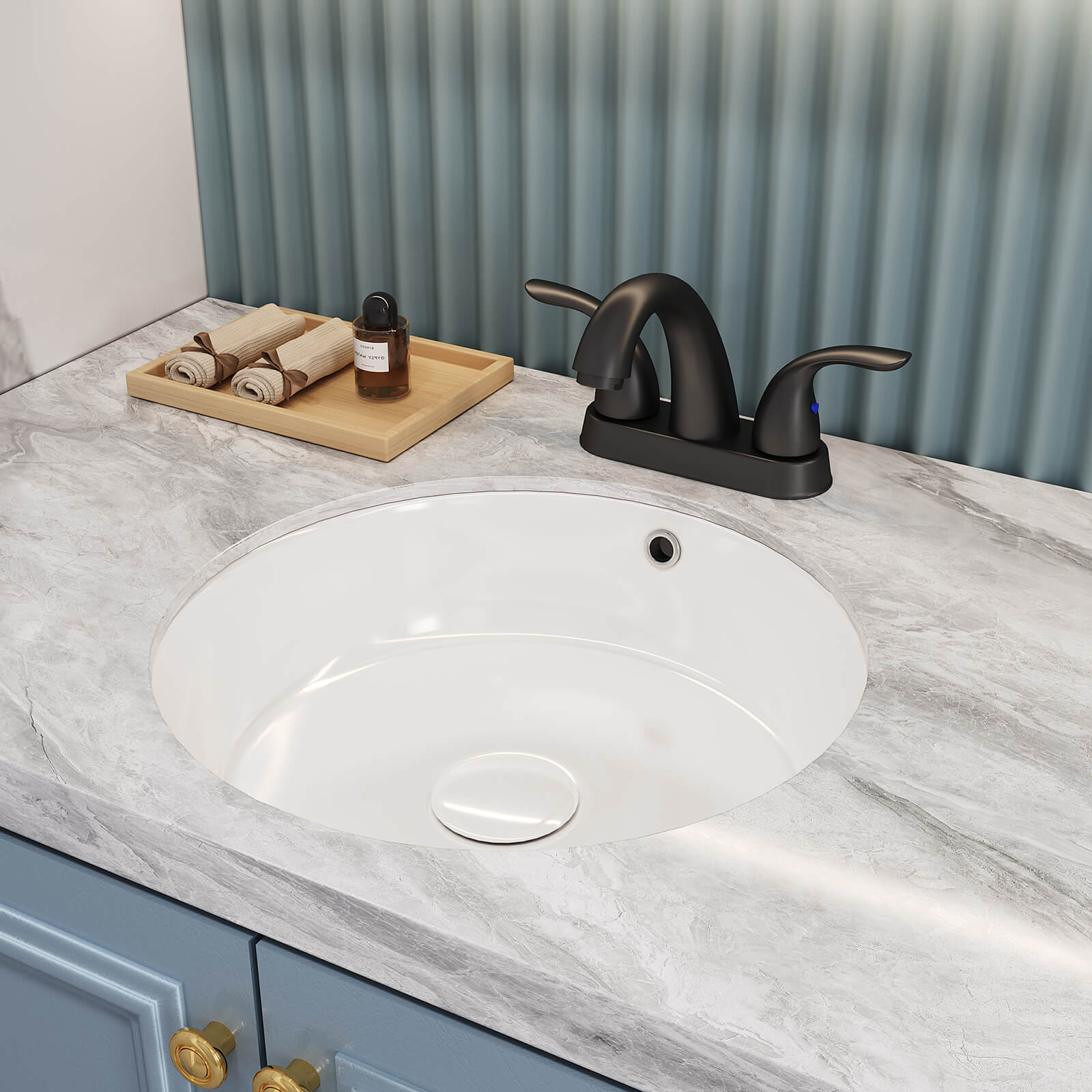 Low Arc Matte Black Bathroom Sink Center Faucet