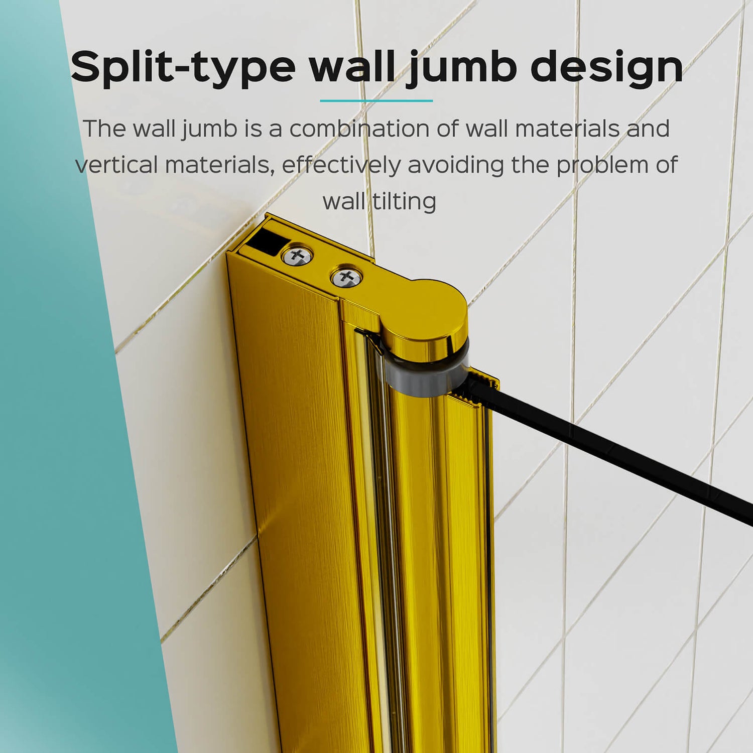 Durable brushed gold finish tub shower door with corrosion resistance