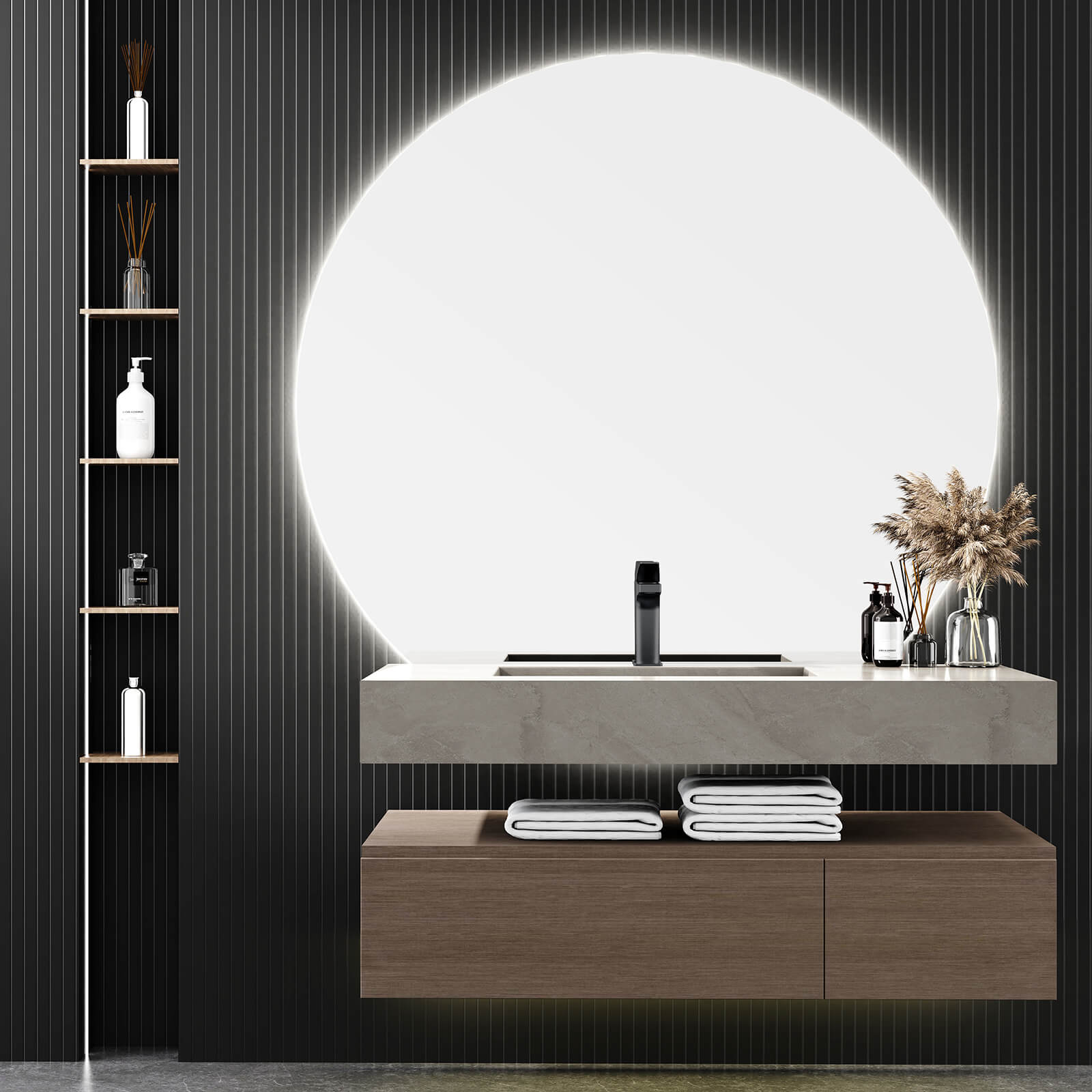 Durable matte black bathroom sink faucet with ceramic valve for leak free performance