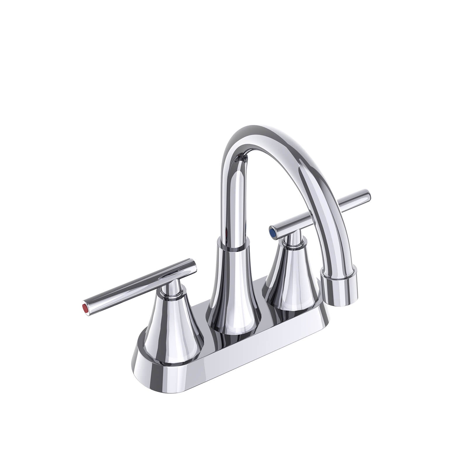 Easy to install chrome double lever faucet for 2 hole and 3 hole sinks