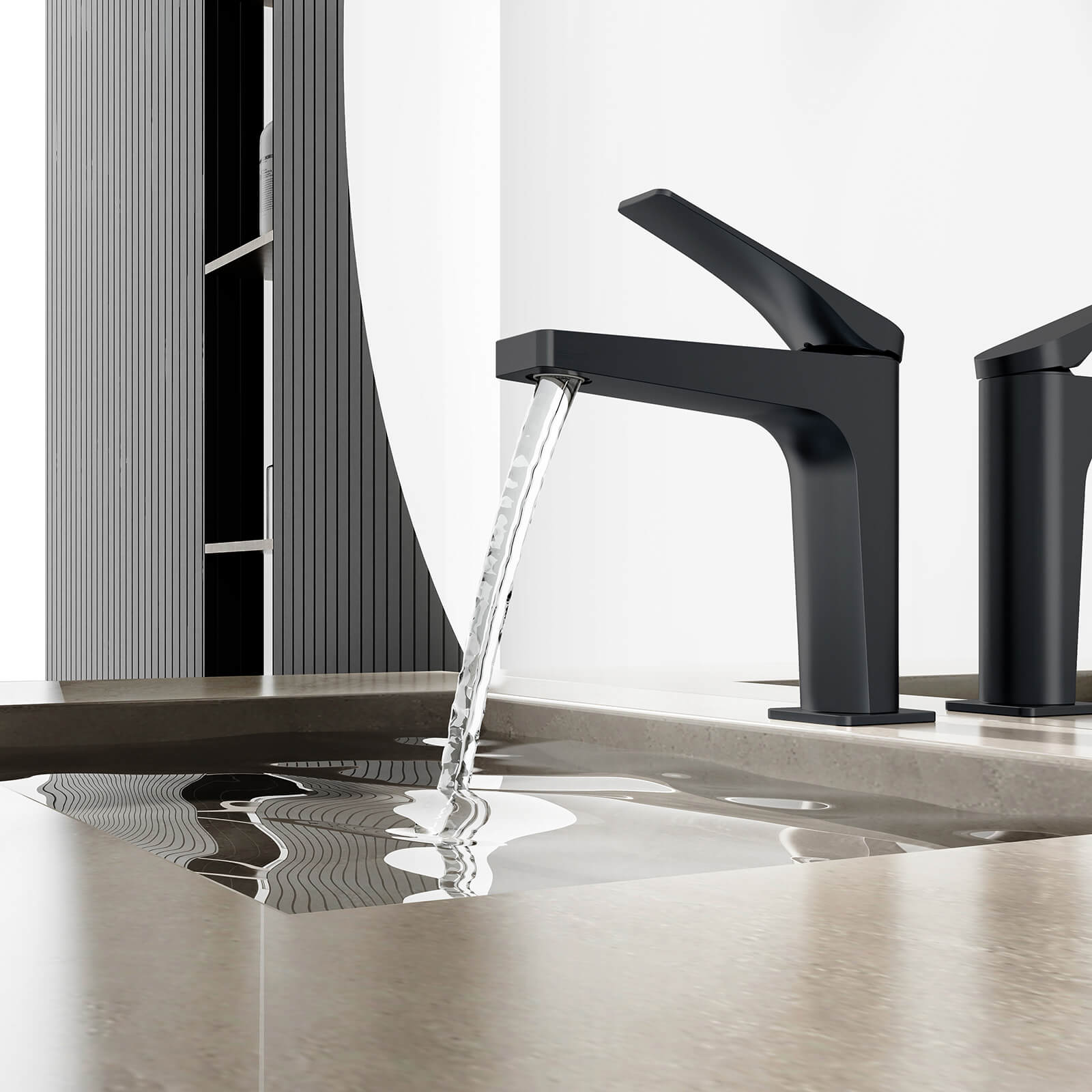 Eco friendly matte black single hole faucet with built in anti splash aerator