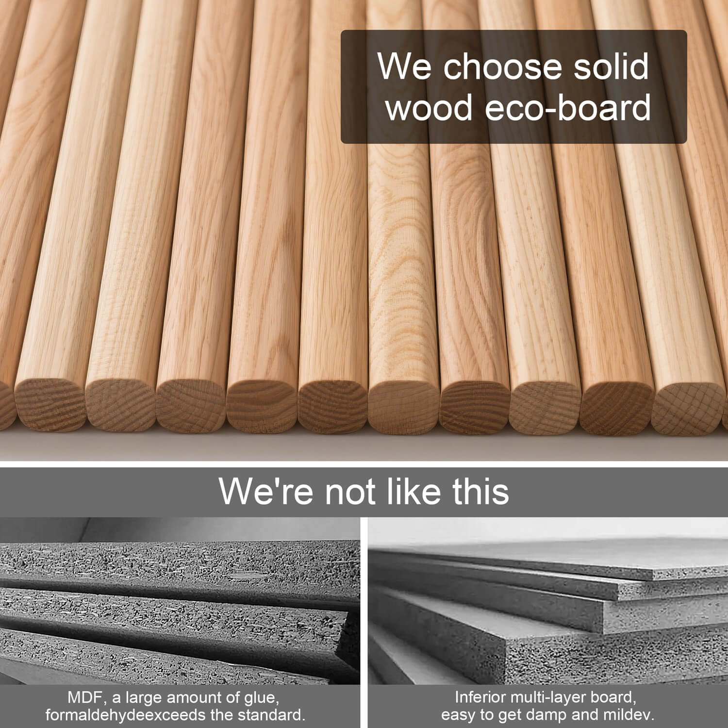 Eco friendly solid wood mirror vs toxic MDF and low quality boards