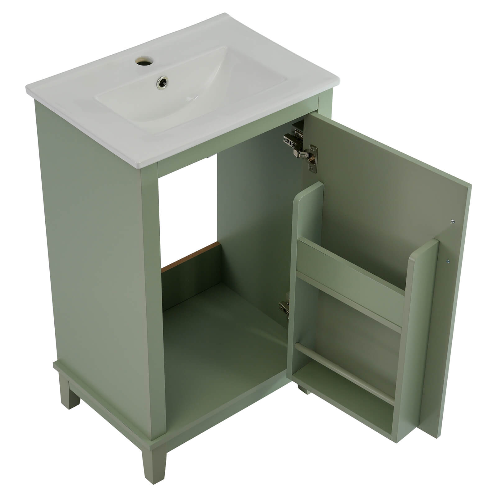 Efficiently designed bathroom vanity for toiletries and towels