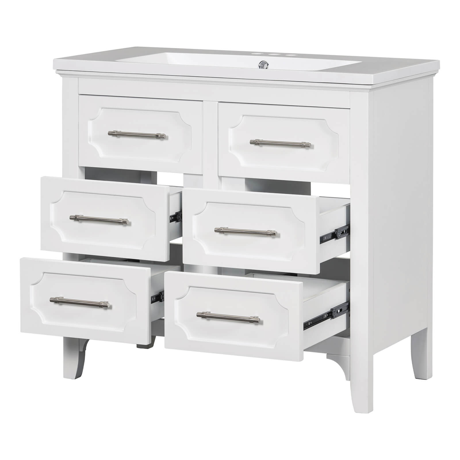 36" Symmetrical Design Minimalist Bathroom Vanity