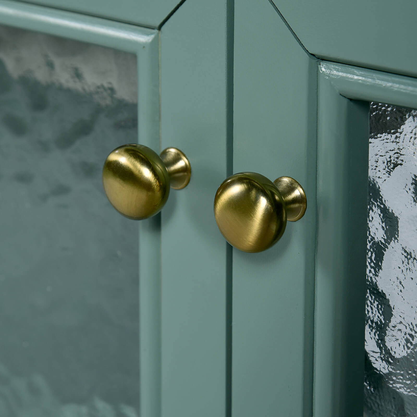 Elegant Lake Green Vanity with Gold Hardware and Ceramic Sink