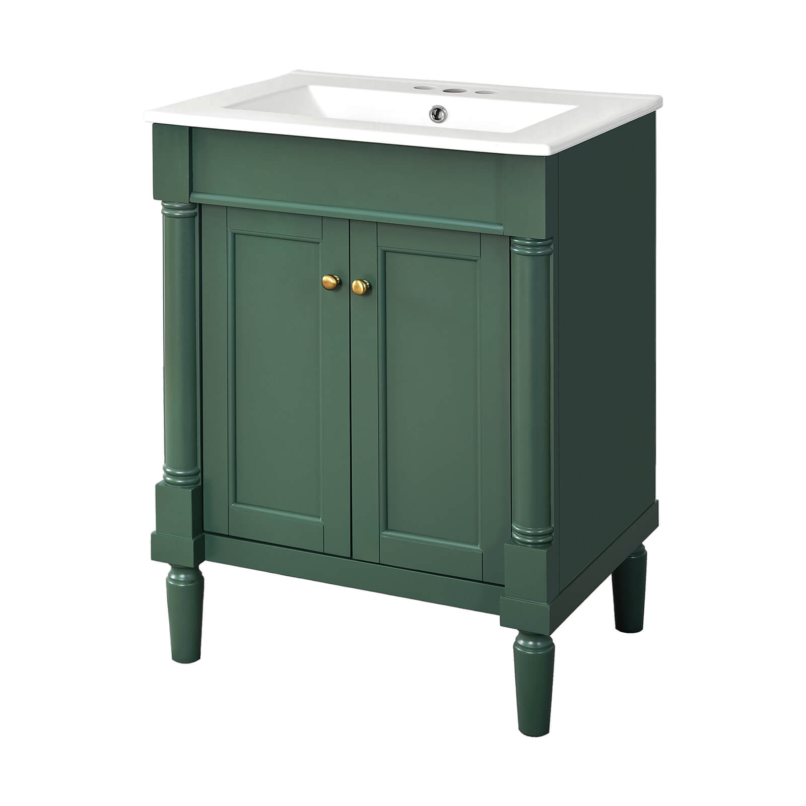 Elegant Mid Century Modern Green Bathroom Vanity for Vintage Inspired Spaces