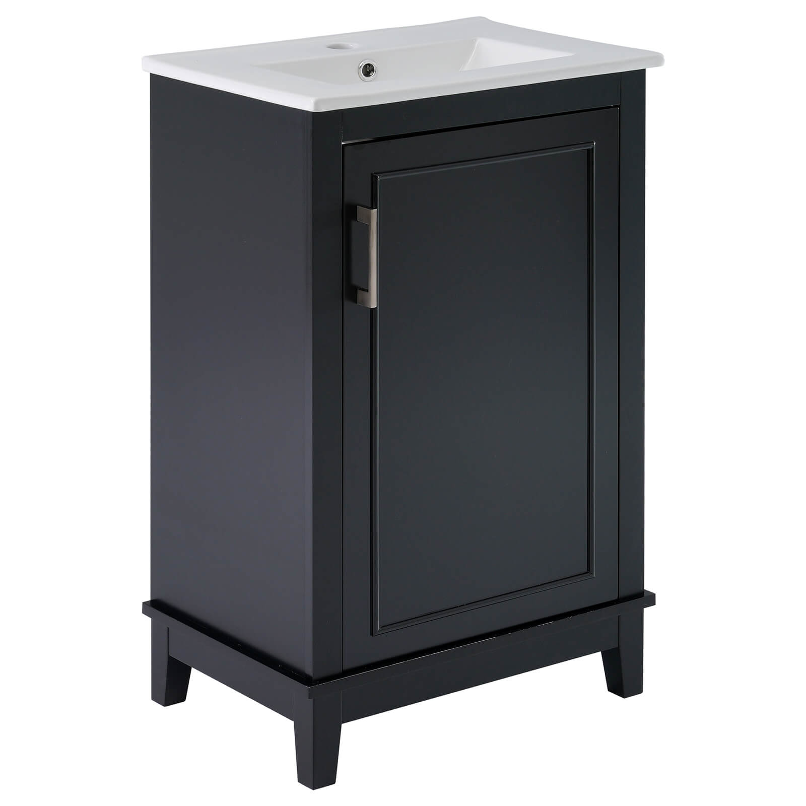 Elegant black bathroom sink cabinet for limited spaces