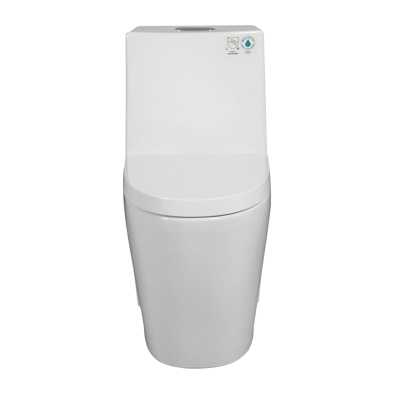 Elongated One Piece Toilet with Dual Flush System for Water Efficiency