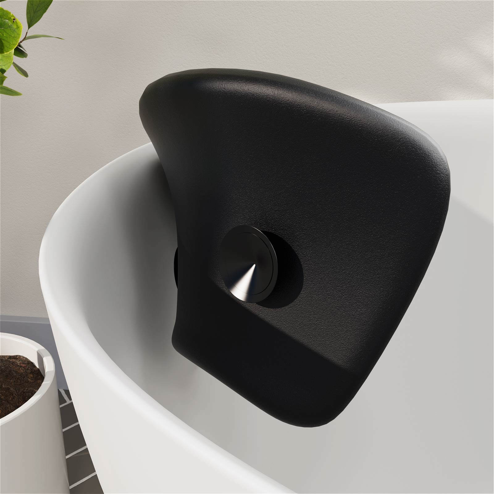 Ergonomic bath pillow for neck and shoulder relaxation in the tub