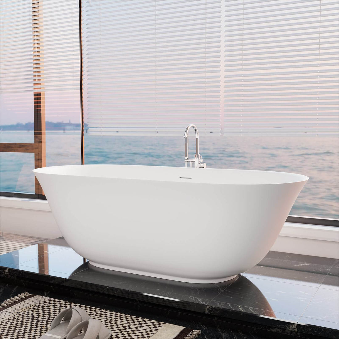 Ergonomic soaking tub with a comfortable reclining backrest design