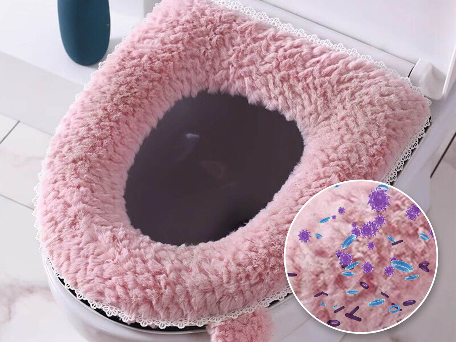 Fabric toilet seat covers have bacteria on them