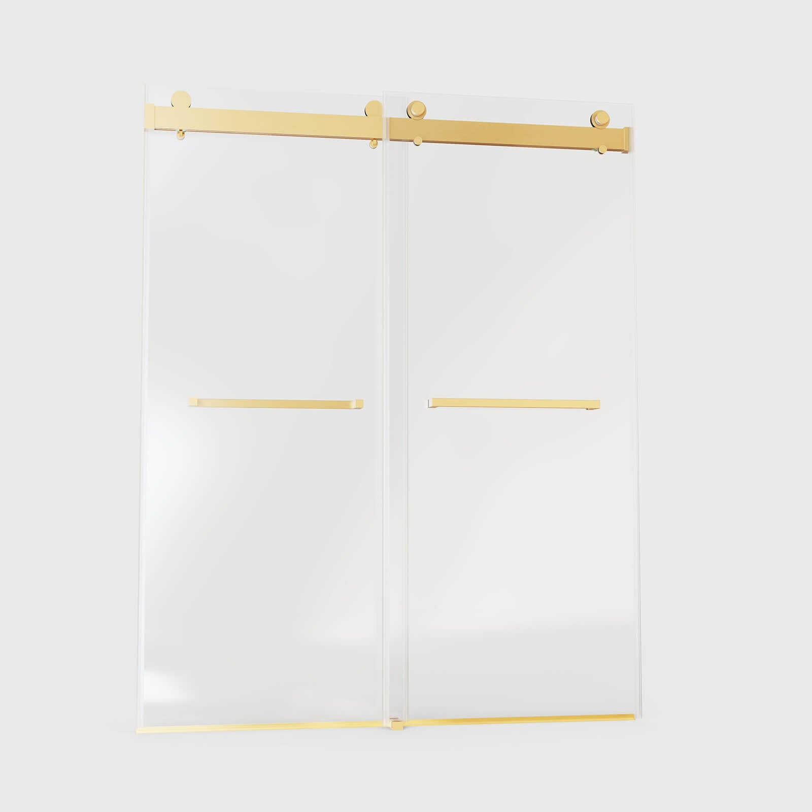 Five star spa style bathroom with brushed gold glass door